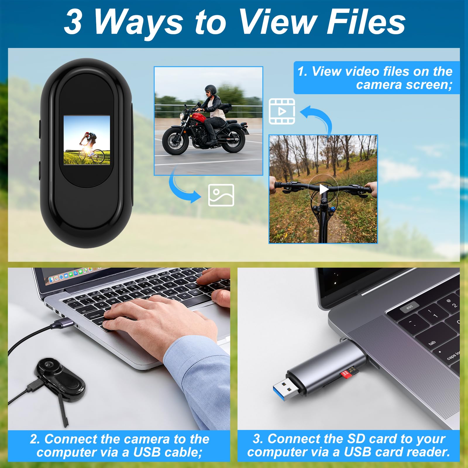 Mini Caméra d'action,Camera Vlog Petite-caméra d'action Portable | Mini Caméra Sport 1080P Camera de Poche pour Casque,Minicaméra Sportive Vidéocam Portable Moto,Mini Caméscope Vidéo Velo