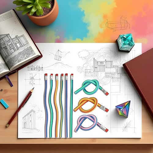 Lápices flexibles suaves de colores mixtos, borrador de banda de borrador, doblado suave, divertido, papelería, Cool Stati, lápiz estándar para