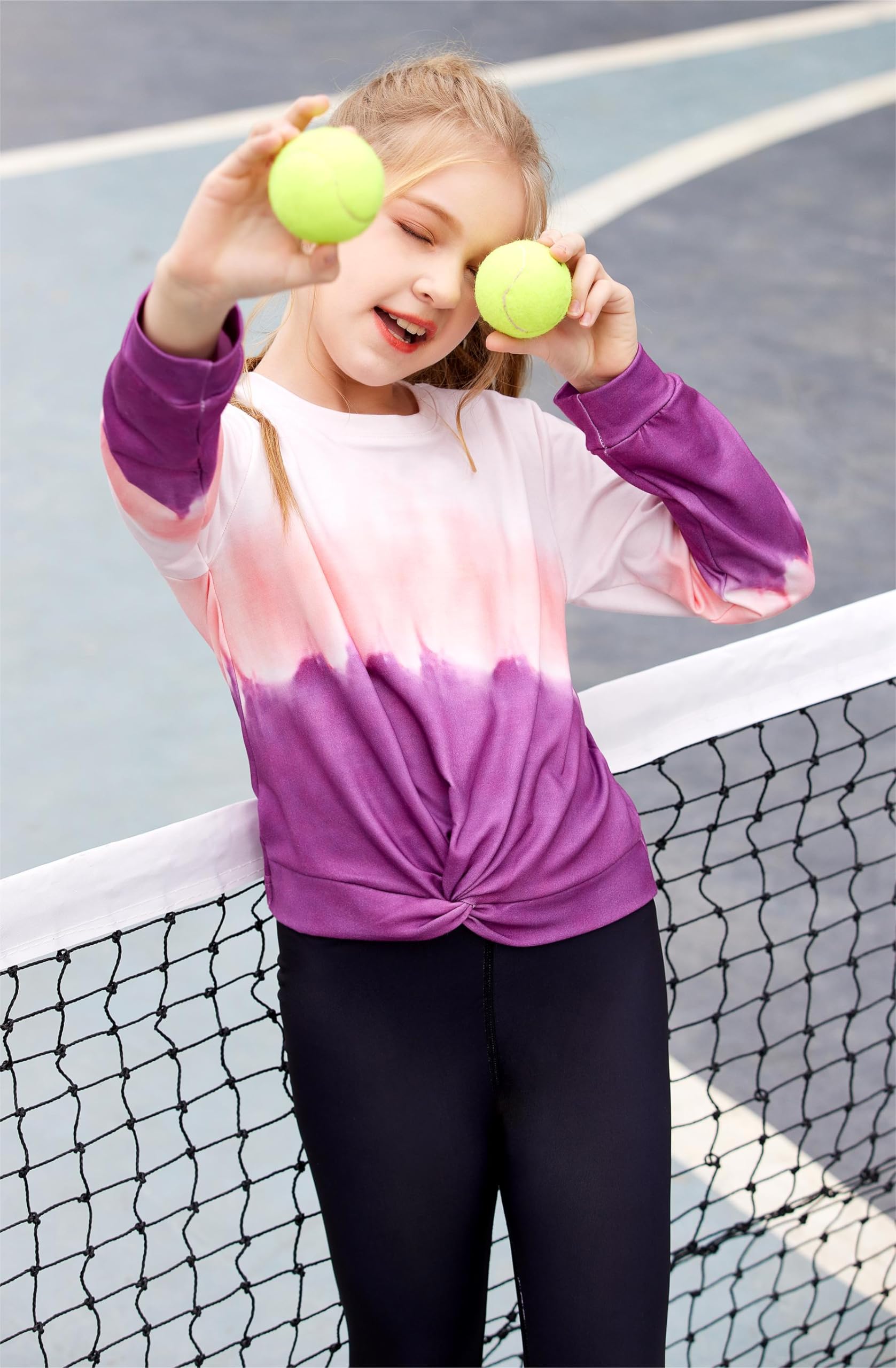 ArshinerFilles Sweatshirt Tie-Dye Pulls Col Rond Sport Mode Vêtements Enfants Léger Manches Longues Sweat pour Filles