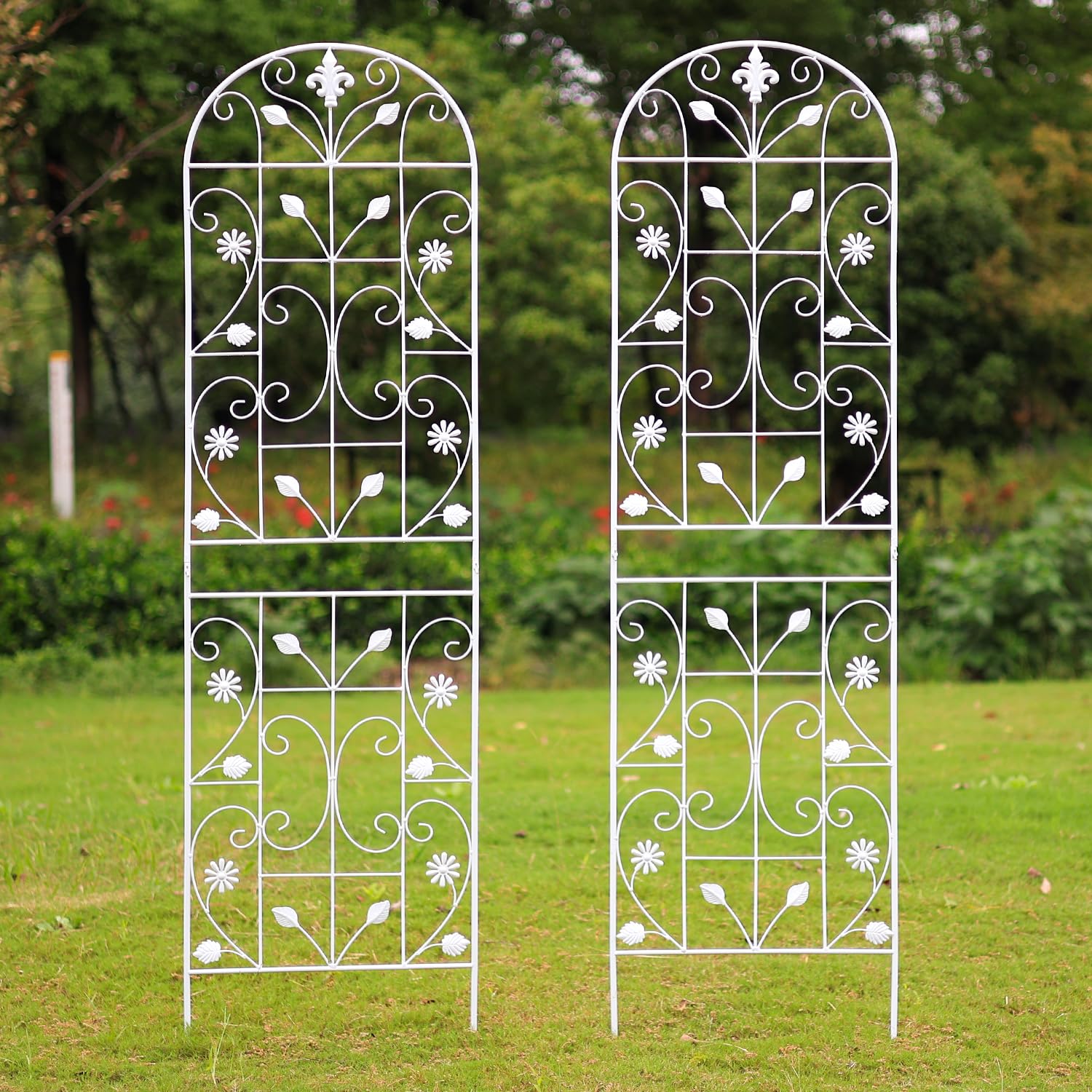 Trellis for Climbing Plants Outdoor, ?2 Pack 70.8x19.6-inch?, Generic Metal Garden Trellis, Rustproof, Easy Assembly,?White?