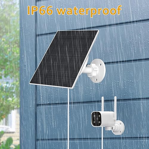 Miniatura 7 de Zivif Panel solar de 10 W para cámaras de seguridad y sendero, batería incorporada de 10400 mAh, cargador solar para exteriores de 5 V con cable