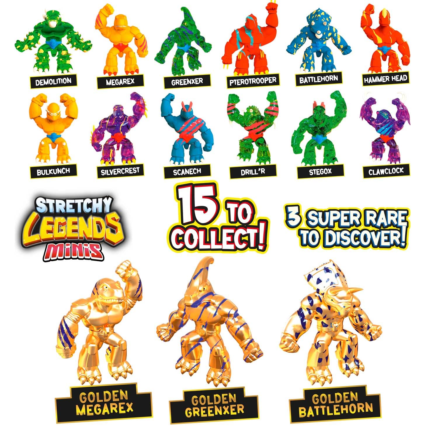 CRAZE STRETCHY LEGENDS Minis Multipack 5 Pack Stretchy Action Figures for Kids Age 3+ - Image 3