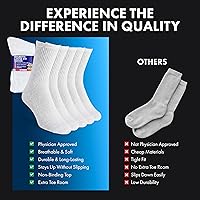 Vista 9 de Debra Weitzner Diabetic Socks For Men and Women Loose Fit Non-Binding Cotton Crew Socks 6 Pairs