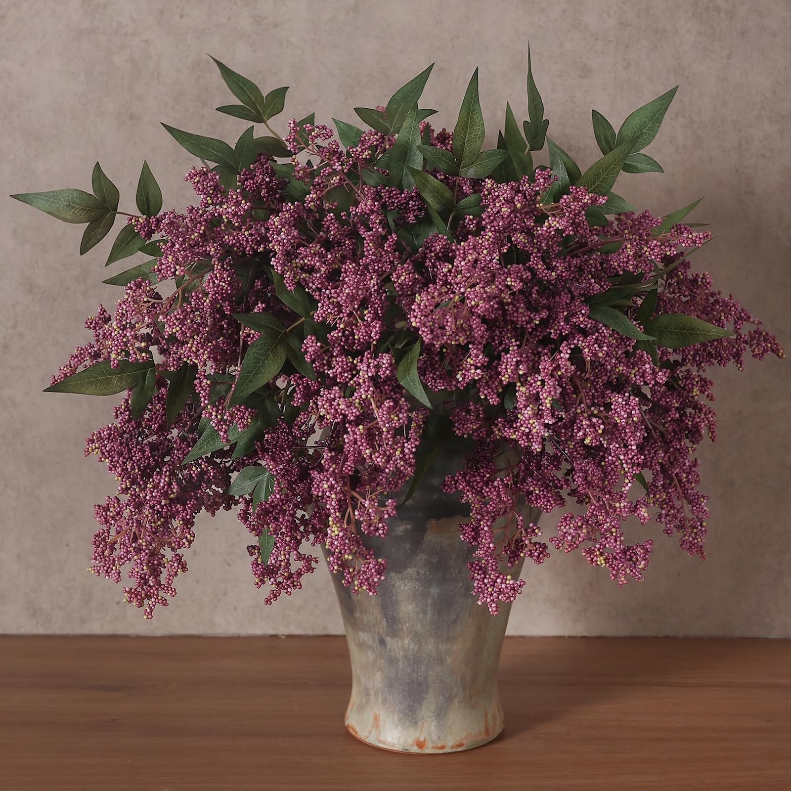 Juxdp - 12 Pcs Artificial Nandina Berry Stem for Vase, Realistic Faux Berry Spray, Fake Plant Branches with Stems for DIY Bouquet, Shower, Farmhouse, Fireplace, Decoration