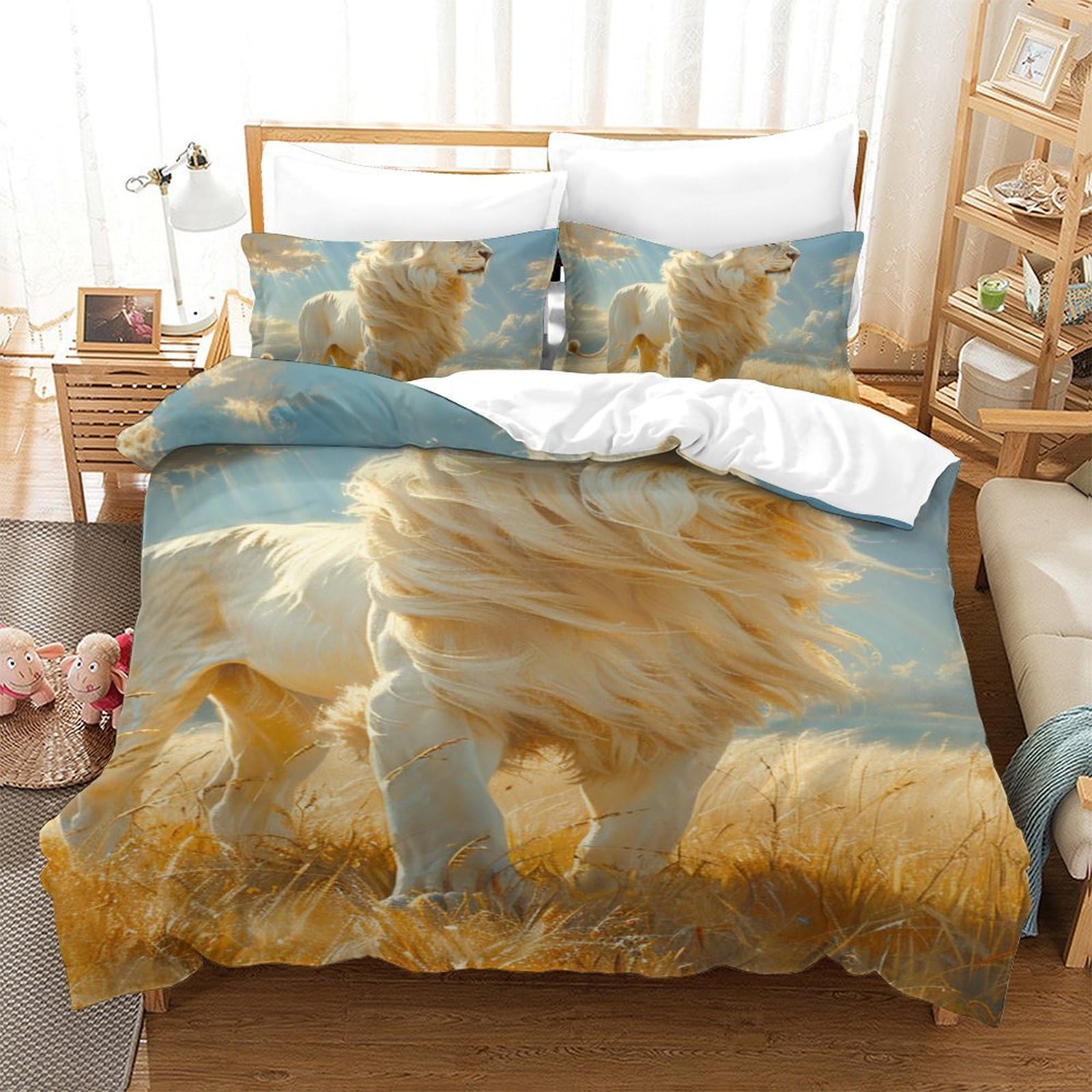 Housse de couette lion 3D respirante pour créer un cocon d'aventure dans une chambre d'enfant