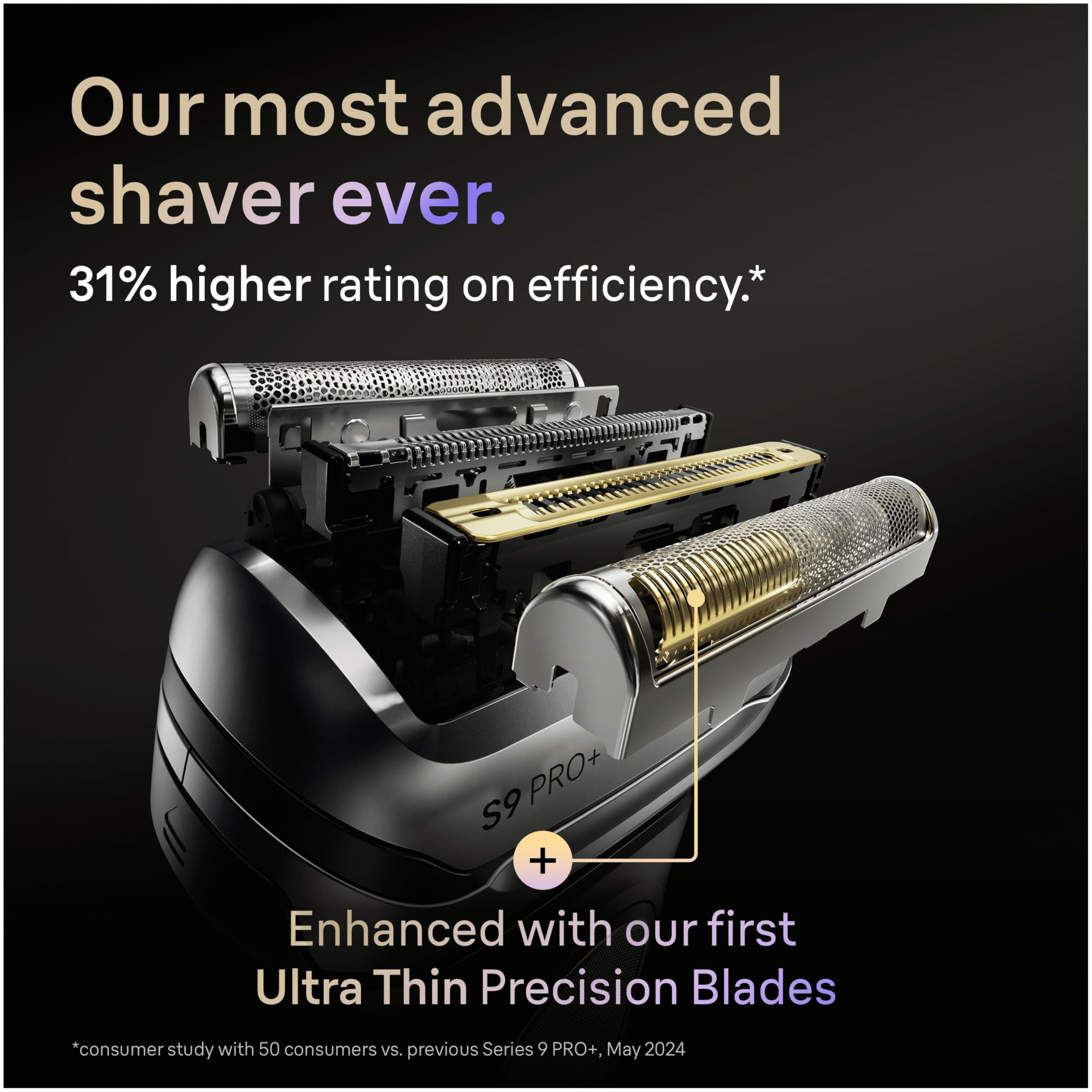 Braun Series 9 PRO+ Electric Shaver, 5 Plus 1 Ultra Thin Precision Blades, Pro SensoAdapt, Up to 60 min, Charging Stand, Wet & Dry Foil Razor for Men, 9610SI, Black — view 5