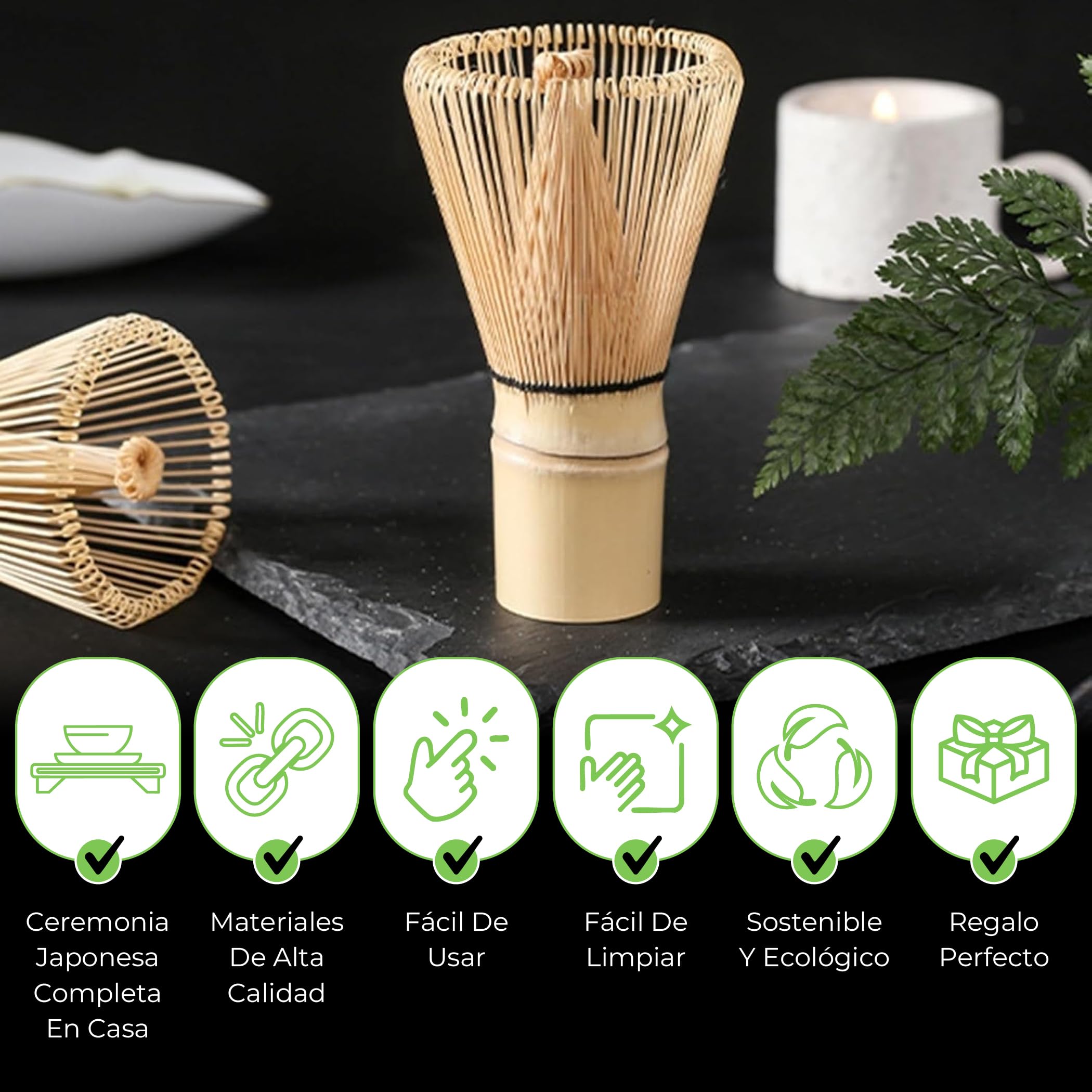 Matcha Kit Completo De 7 Piezas, Kit Matcha Japonés Con Chasen De Bambú, Cuenco Y Accesorios, Kit Te Matcha Premium, Kit Matcha Ceremonial Para Amantes Del Té Matcha Y De La Vida Sana
