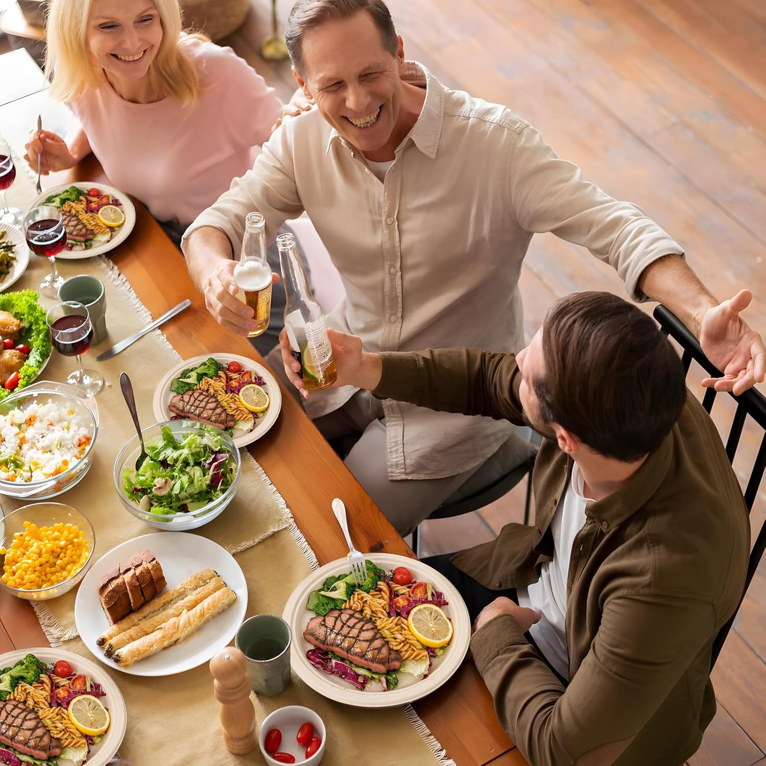 WELLIFE 100% Compostable Paper Plates 10 Inch, 125-Pack Heavy Duty Paper Plates Bulk,Biodegradable Bagasse,Eco-Friendly Disposable Dinner Plate for BBQ,Picnic,Party (BPI Certified,Microwaveable) - Image 7