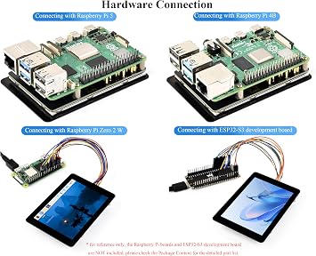 3.5inch Capacitive Touch Display Compatible with Pi 5/4B/3B+/3B/Pico W/Pico 2W/ ESP32 , IPS LCD Screen, 320480 Resolution, 262K Color, Pigo Pin Header and GH1.25 13PIN Cable Two Connection Ways
