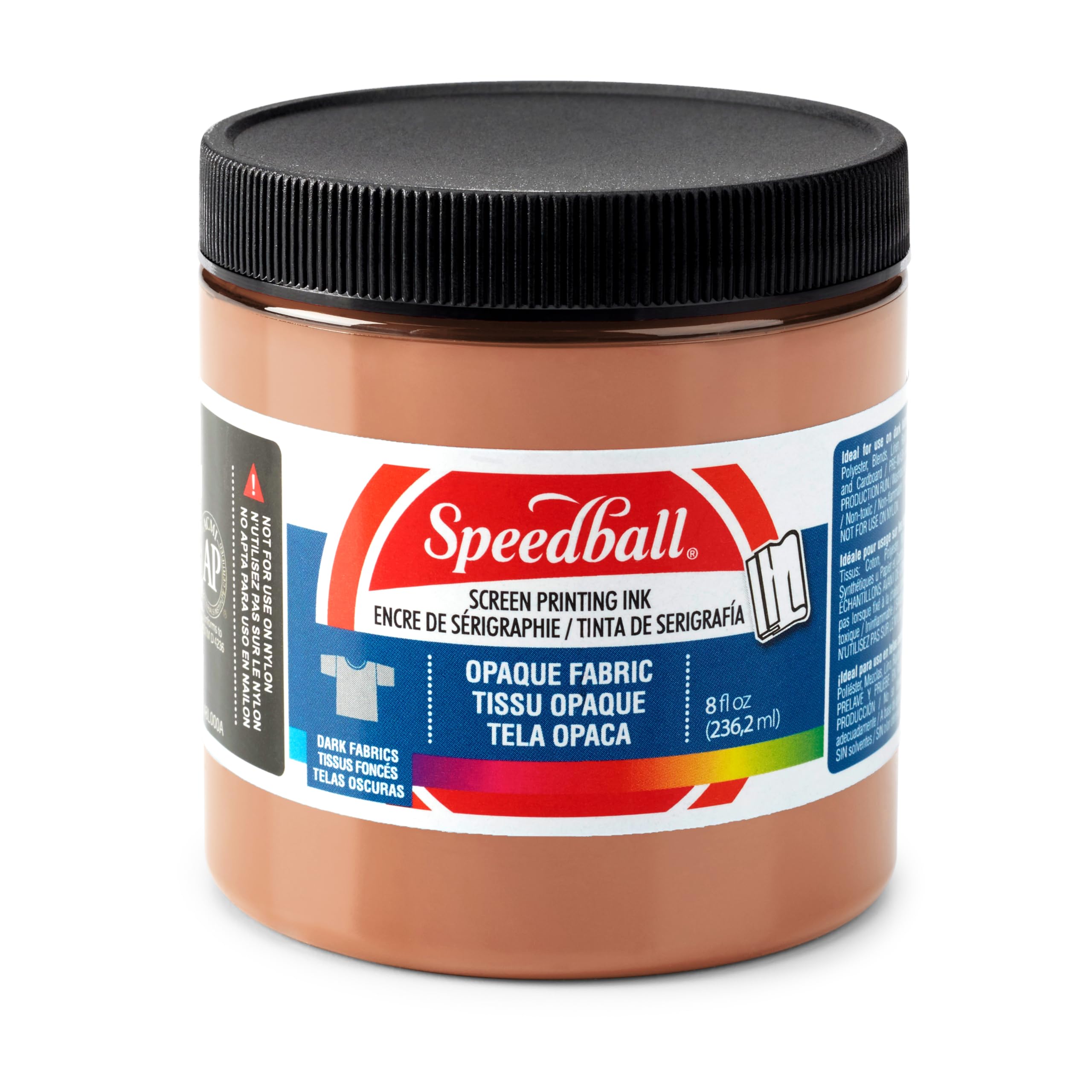 Speedball 8oz Opaque Fabric Screen Printing Ink Rose Gold, Screenprinting Block Printing Ink, for Home Decor, Art Studio, Starter Kit, Easy Clean Up Soap & Water, Permanent Ink