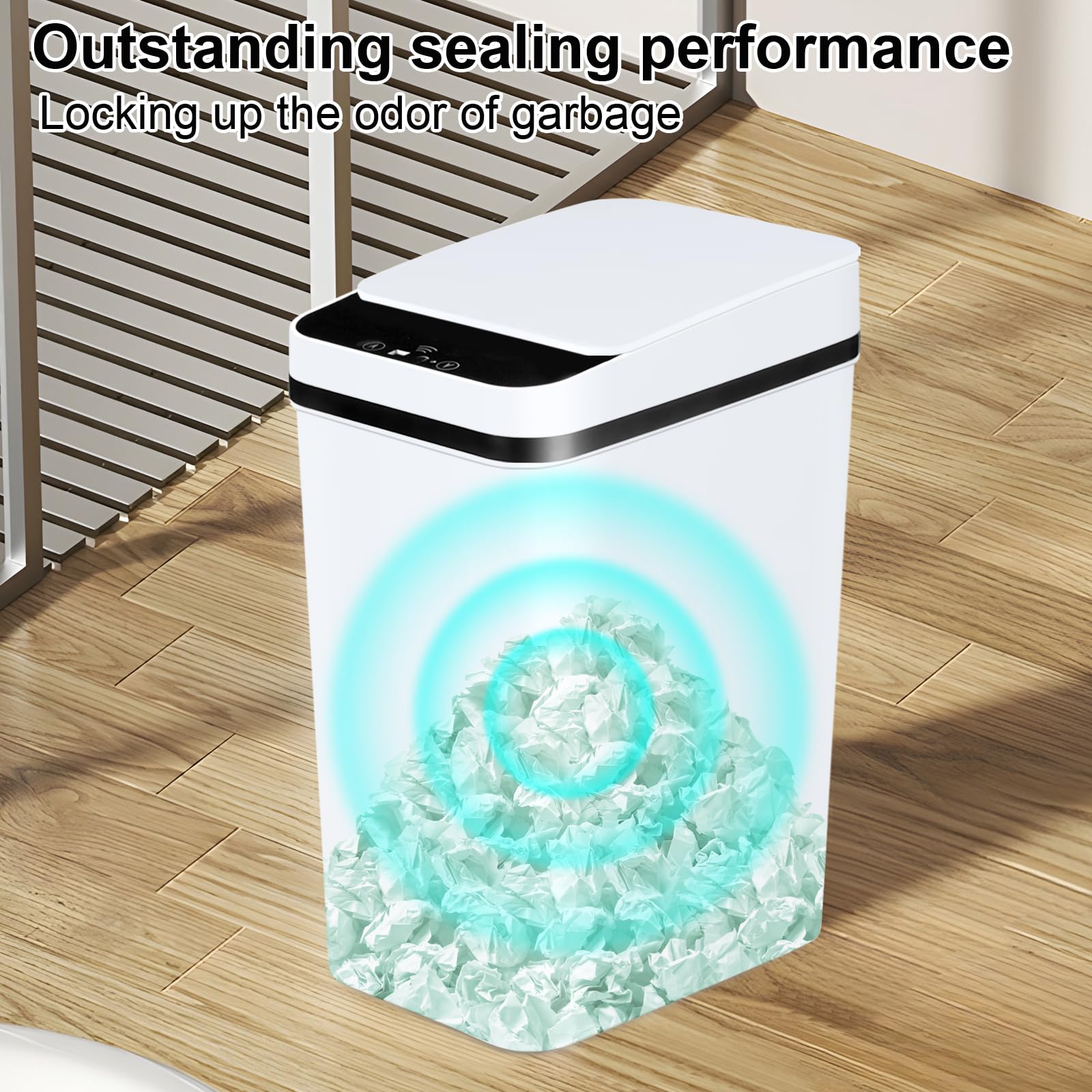 Pattumiera Da Bagno Con Coperchio, Automatica E Touchless Con Sensore Ultrasottile E A Prova Di Perdite Ideale Per Camera Da Letto 98417811