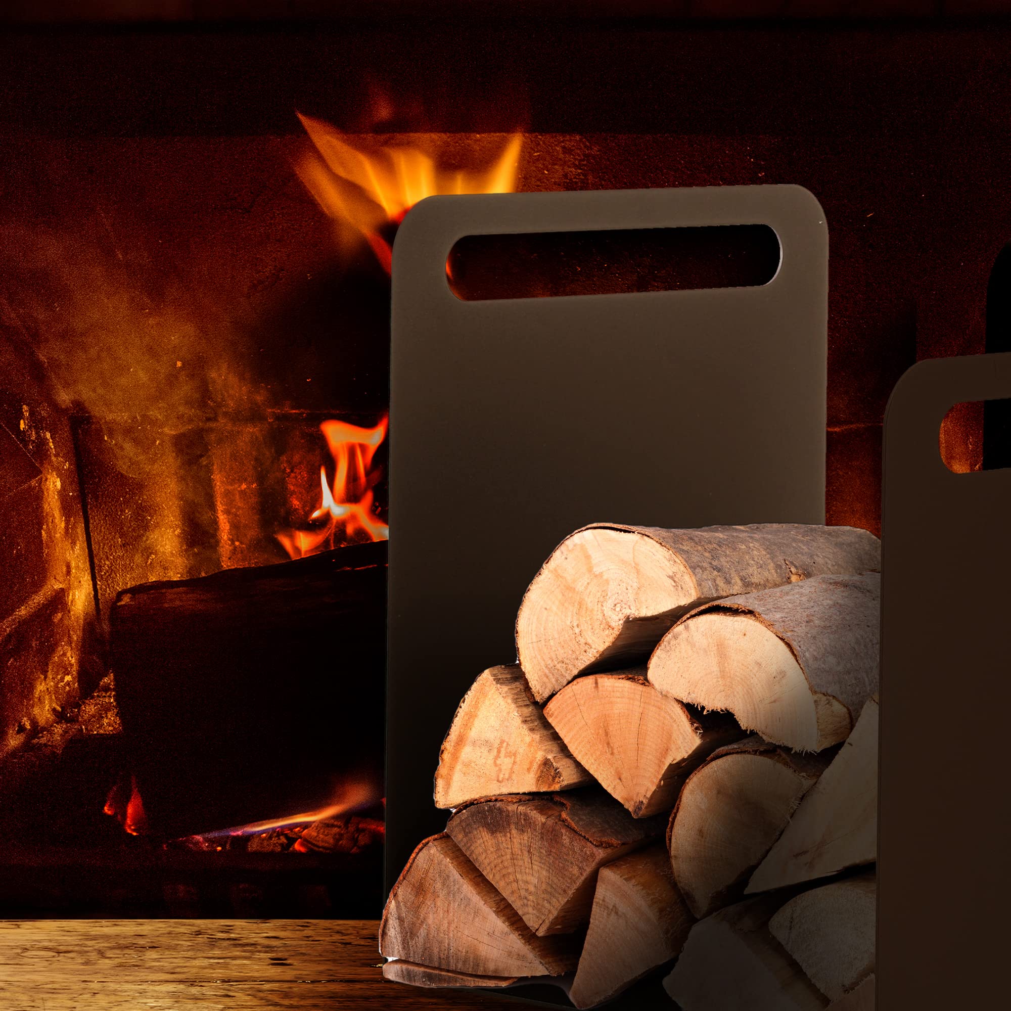 Scaffale Per Legna Da Ardere KADAX - Acciaio Resistente, Design Scandinavo, 30x35x90cm, Nero - Foto 11