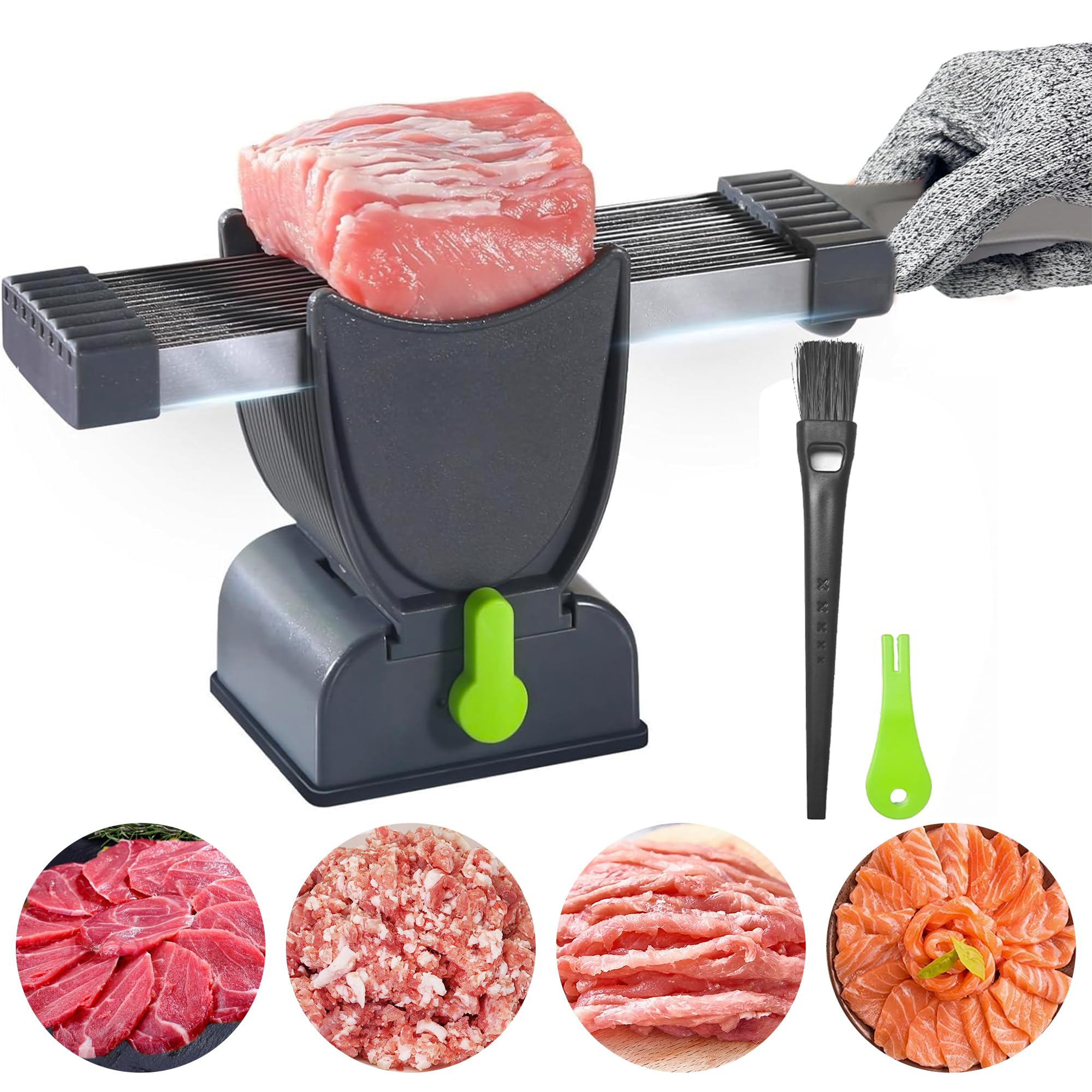 NIOSAV Mmanual cortadora de carne, cortadora de carne fresca manual – cortador de carne, cuchillo de tallado de 2 MM/0.157 in, cuc