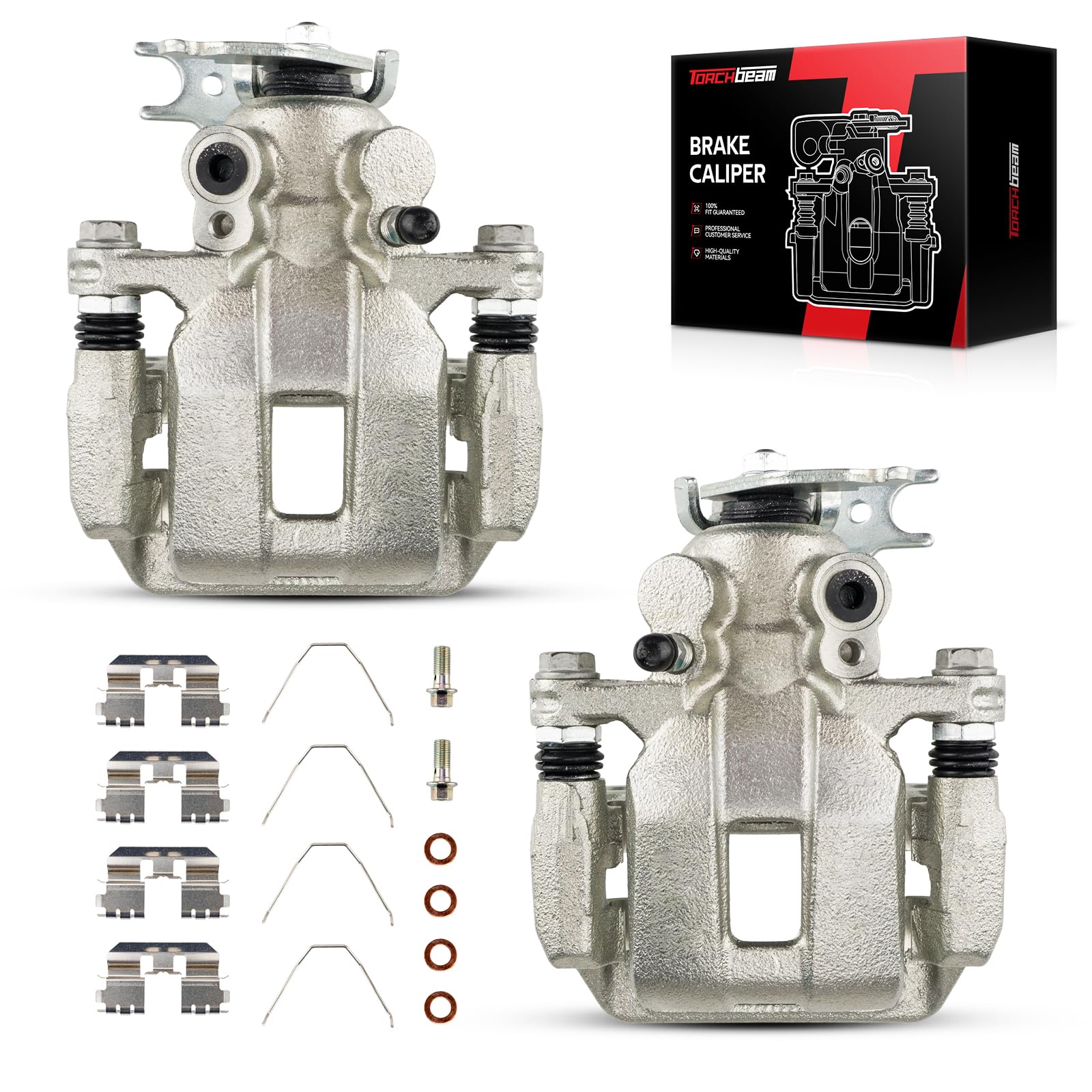 Torchbeam 2PCS Rear Driver and Passenger Side Brake Caliper for Honda Acura for 2008-2012 Accord, 2009-2014 TSX, Disc Brake Caliper Assembly with Bracket Replace #19B3358+19B3359