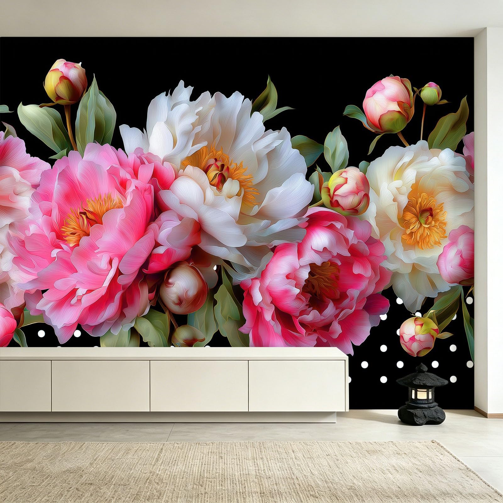 WTD - Papel pintado fotográfico (300 x 210 cm), diseño de peonía floral