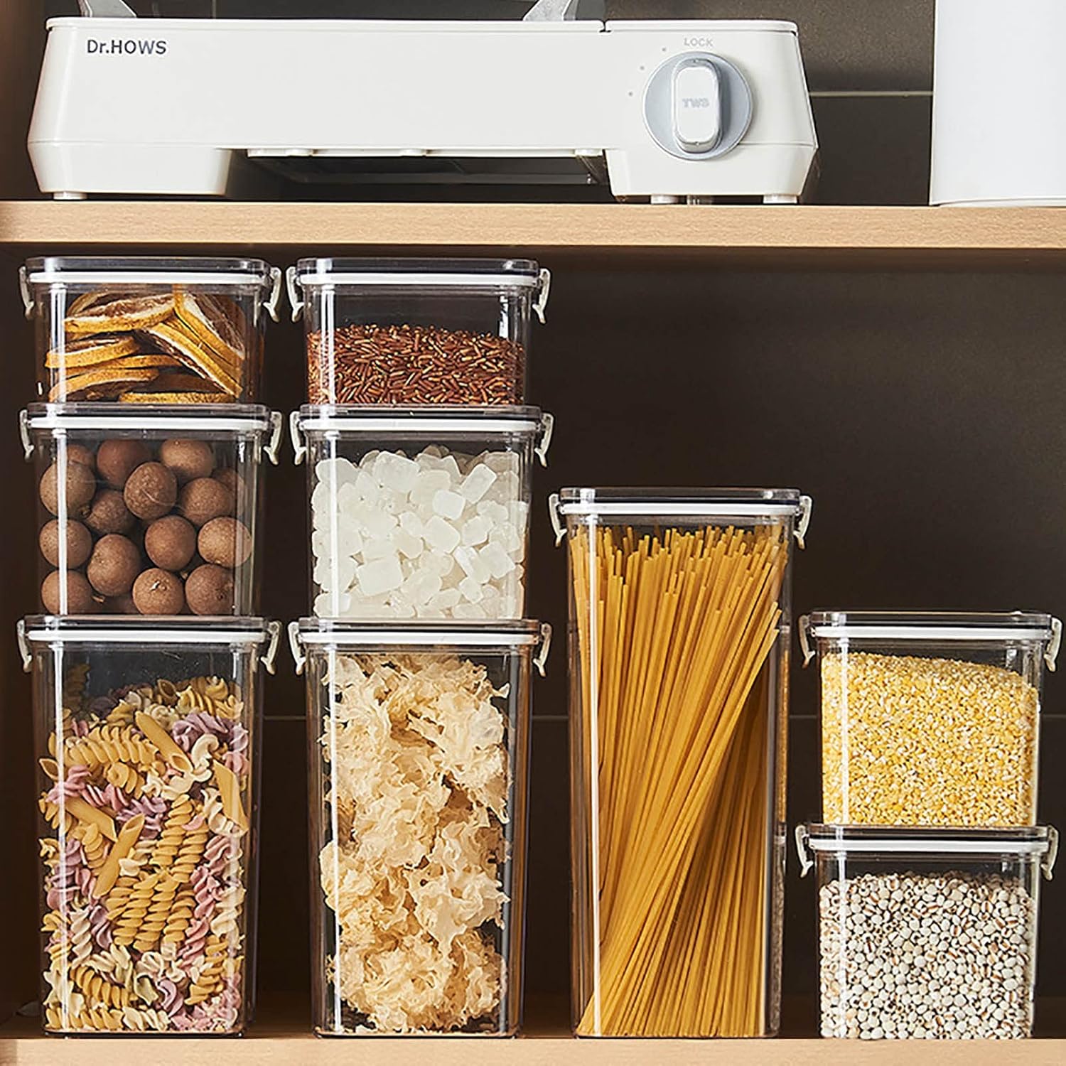 Mikcrosco Airtight Food Storage Containers, Plastic Dry Food Canisters