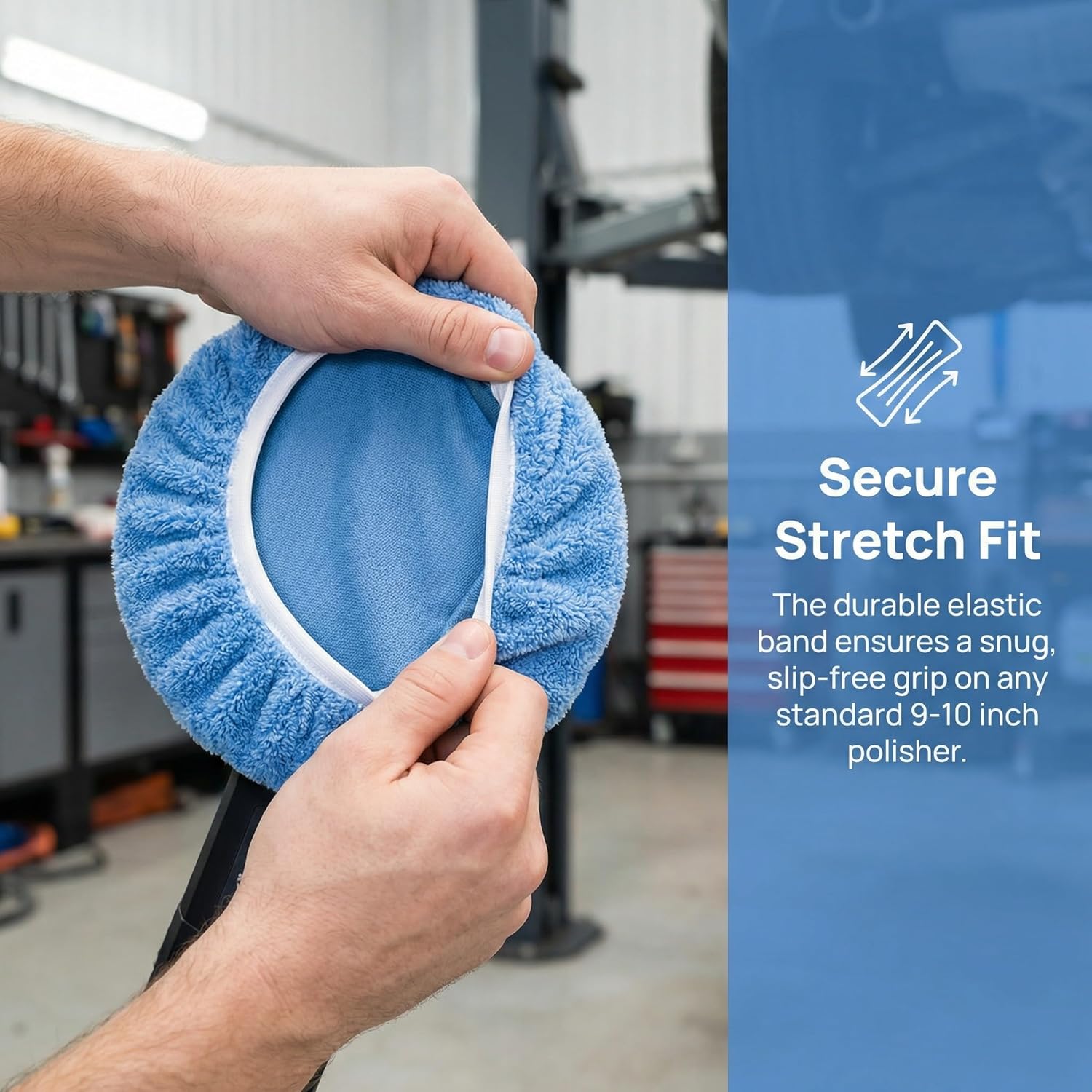 3 Pack Buffer Polisher Pads, Coral Fleece Wax Pads for Car, Soft 9-10" Bonnets for Detailing
