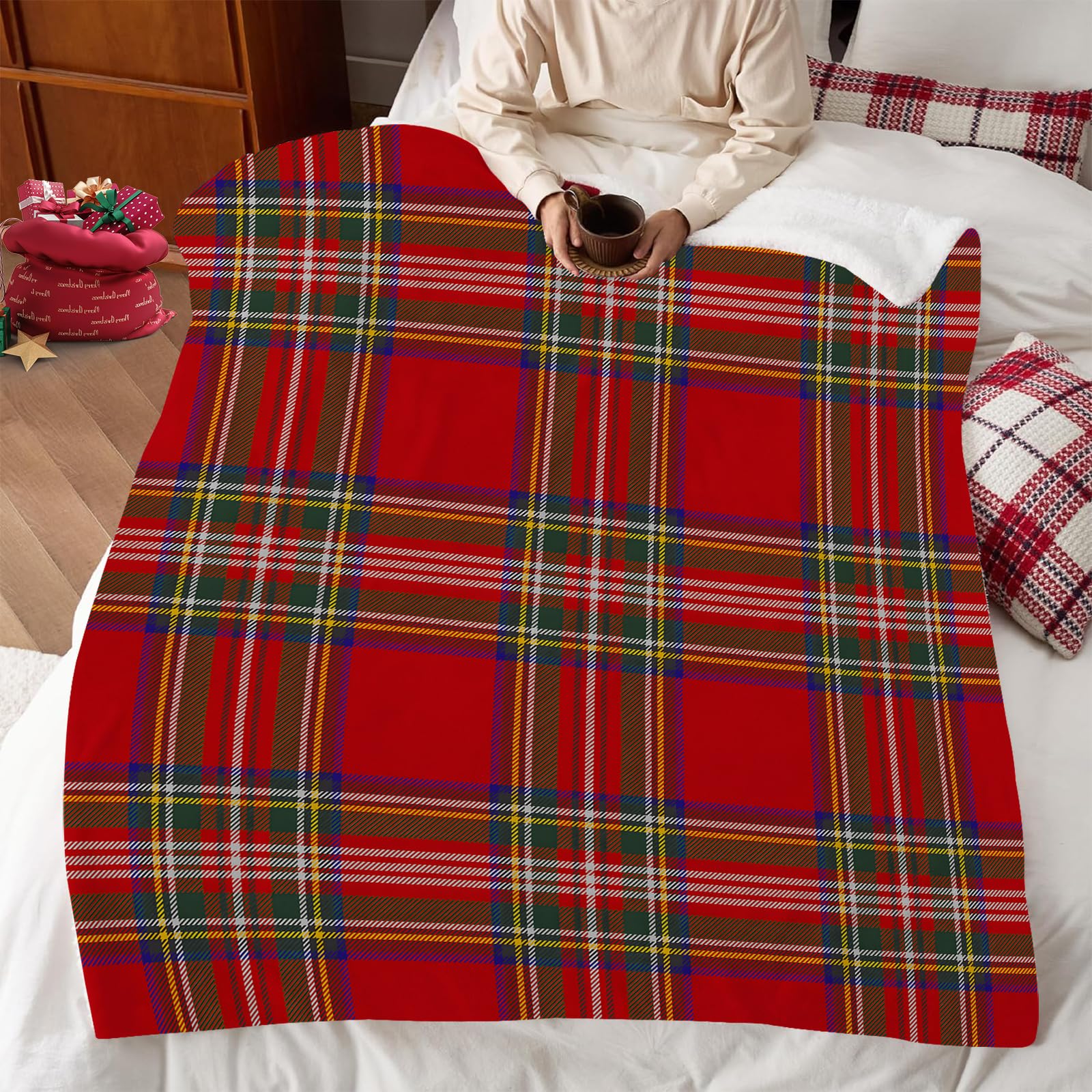 Soft Wool Tartan Blanket – 70x60 Inches – Soft, Warm & Timeless - Buchanan Ancient - View #3