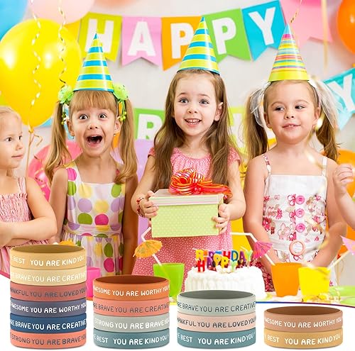 Vista 35 de Roowest 120 pulseras motivacionales a granel para estudiantes, bandas de goma inspiradoras, pulseras de silicona de afirmación elástica, premios