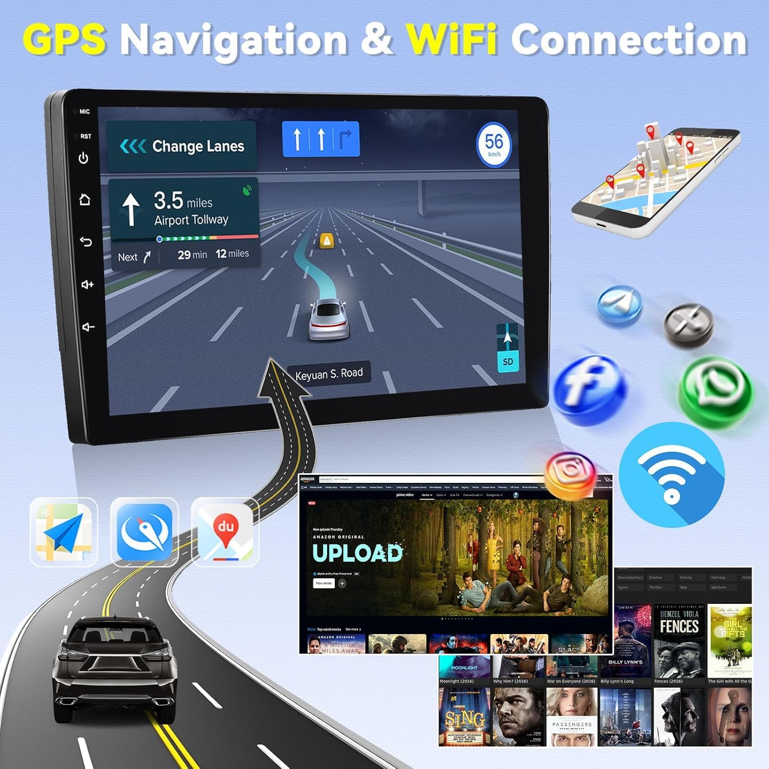 Estéreo Android 15 Para Che-vrolet Captiva 2006-2012 Con CarPlay Inalámbrico Android Auto,Radio Con Pantalla Táctil De 9 Pulgadas Con WiFi Navegación GPS Mirror Link Bluetooth EQ FM SWC Cám(Size:M700)