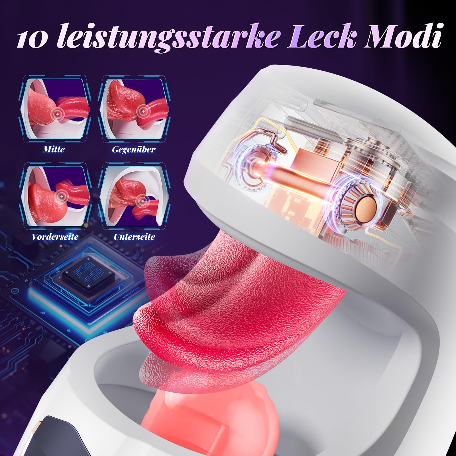 Masturbateur électrique sex toýs homme, Masturbâteur homme mains libres Langue Sexe oral Fellation avec 10 poussées et 10 coups de langue, masturbateurs masculins Pocket Pussy pour pénis Pussy
