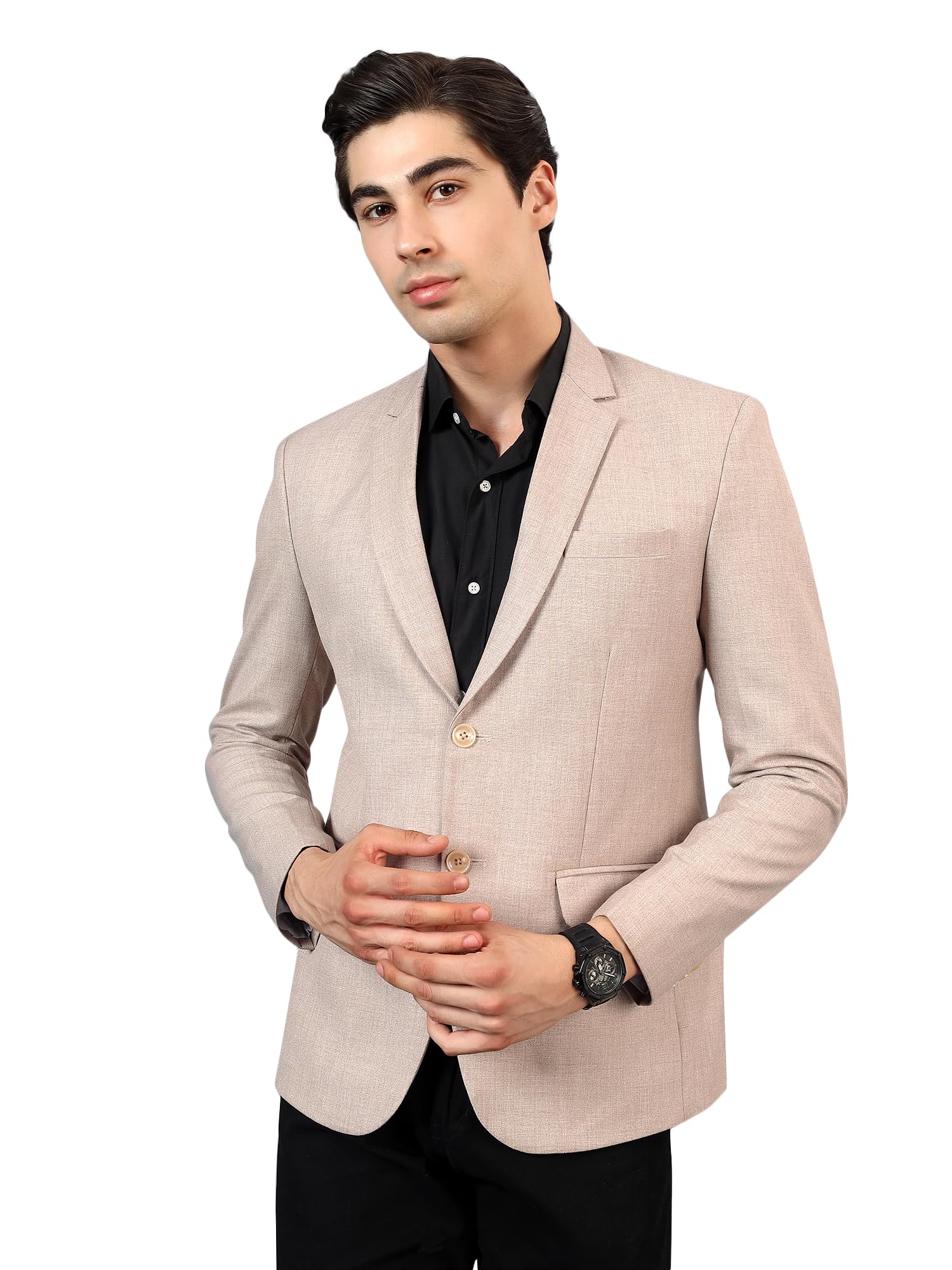 rb rajniti blazer Men's Pinstripe Double-Breasted Blazer, Slim Fit, Notch Lapel, Formal-picture-29