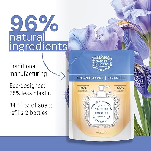 Miniatura 14 de Panier des Sens - Recambios de jabón líquido de manos - Recambio de jabón de manos con espuma de jazmín - Lavado de manos hidratante francés