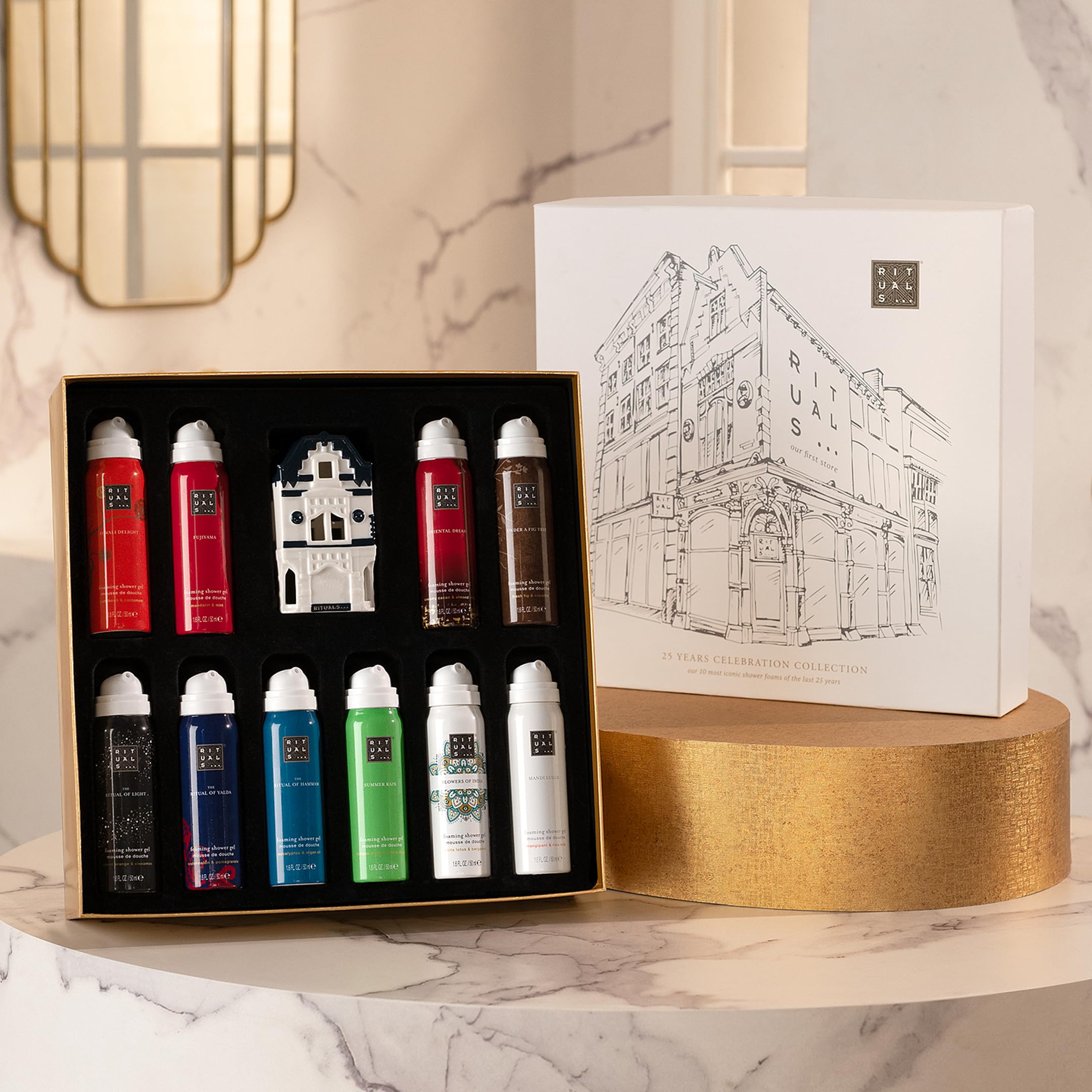 RITUALS Luxus-Duschschaum Geschenkset 25. Jubiläumsedition 10-teiliges Duschgel- & Körperwasch-Set