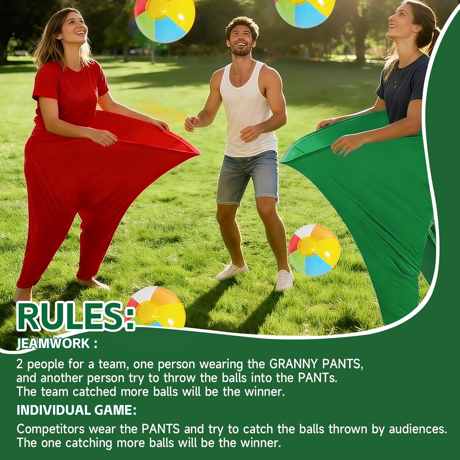 Granny Pants Yard Game, Granny Pants Outdoor Party Game Granny Pants Outdoor Game with Bouncy Balls and Pump Fun Family Reunion & Adult Yard Games for Groups