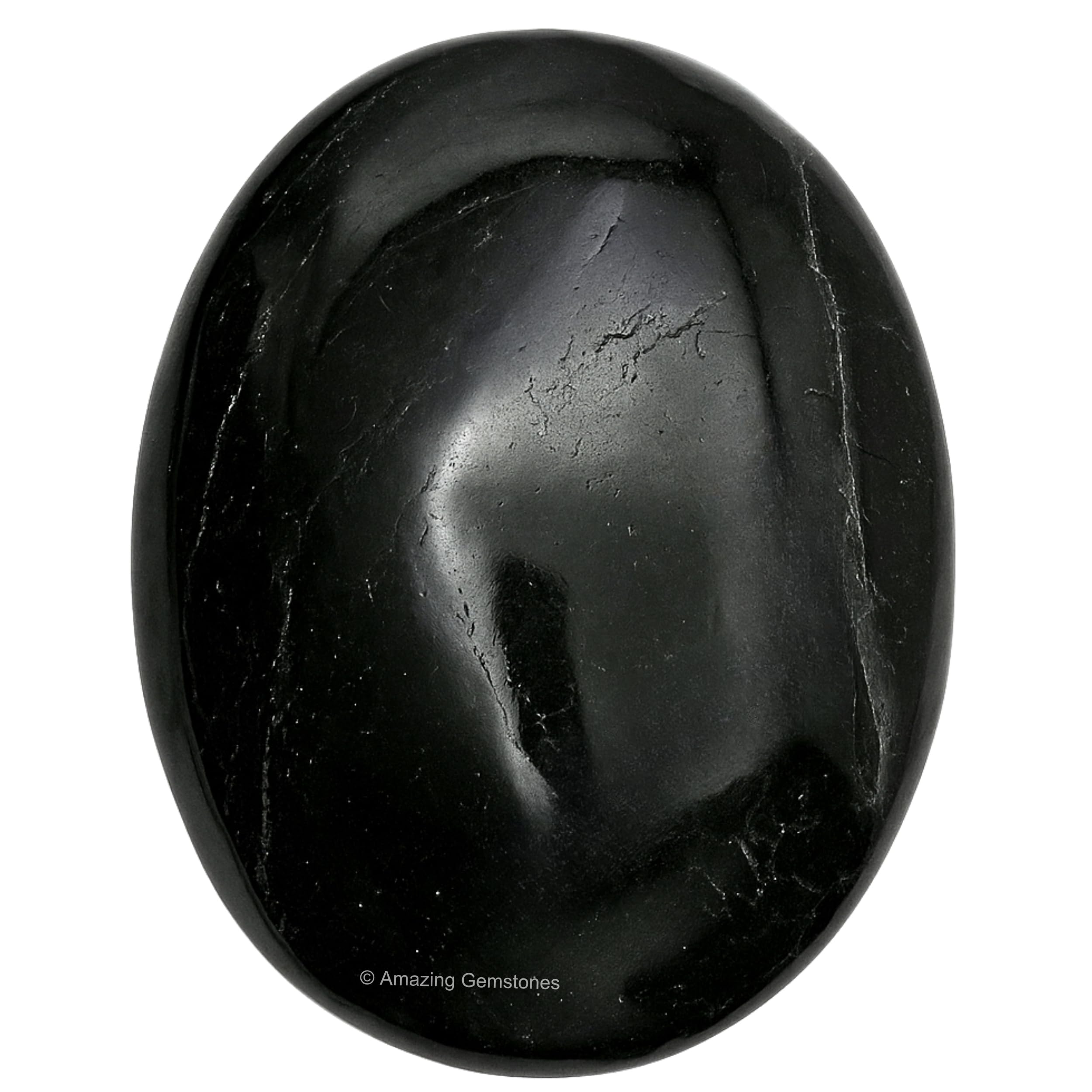 Natural Black Tourmaline Crystal Palm Stone, 45-50mm Large Healing Crystal