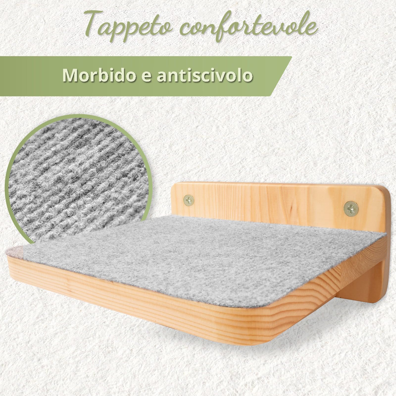 WOOWOOD Parete da arrampicata per gatti, set da 3 scale per gatti, da parete, per gatti, per arrampicata su parete, per gatti, per arrampicata su parete, XL