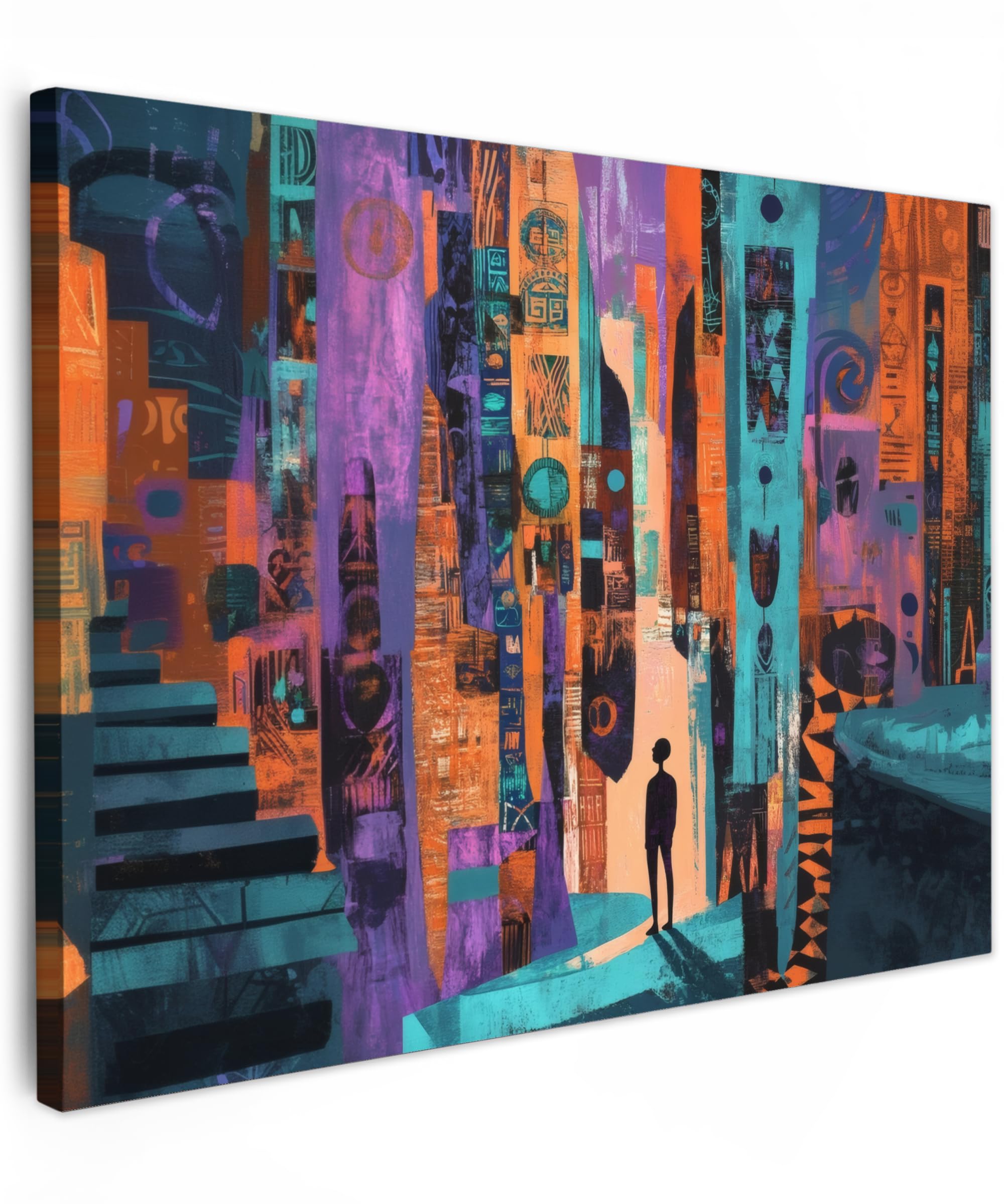 Muchowow Abstract - Figures Muchowow© Canvas Wall Art 16"X12" / 40X30 Cm Decor Hanging Pictures For Living Room Canvus Artwork Deco Walls - Colorful