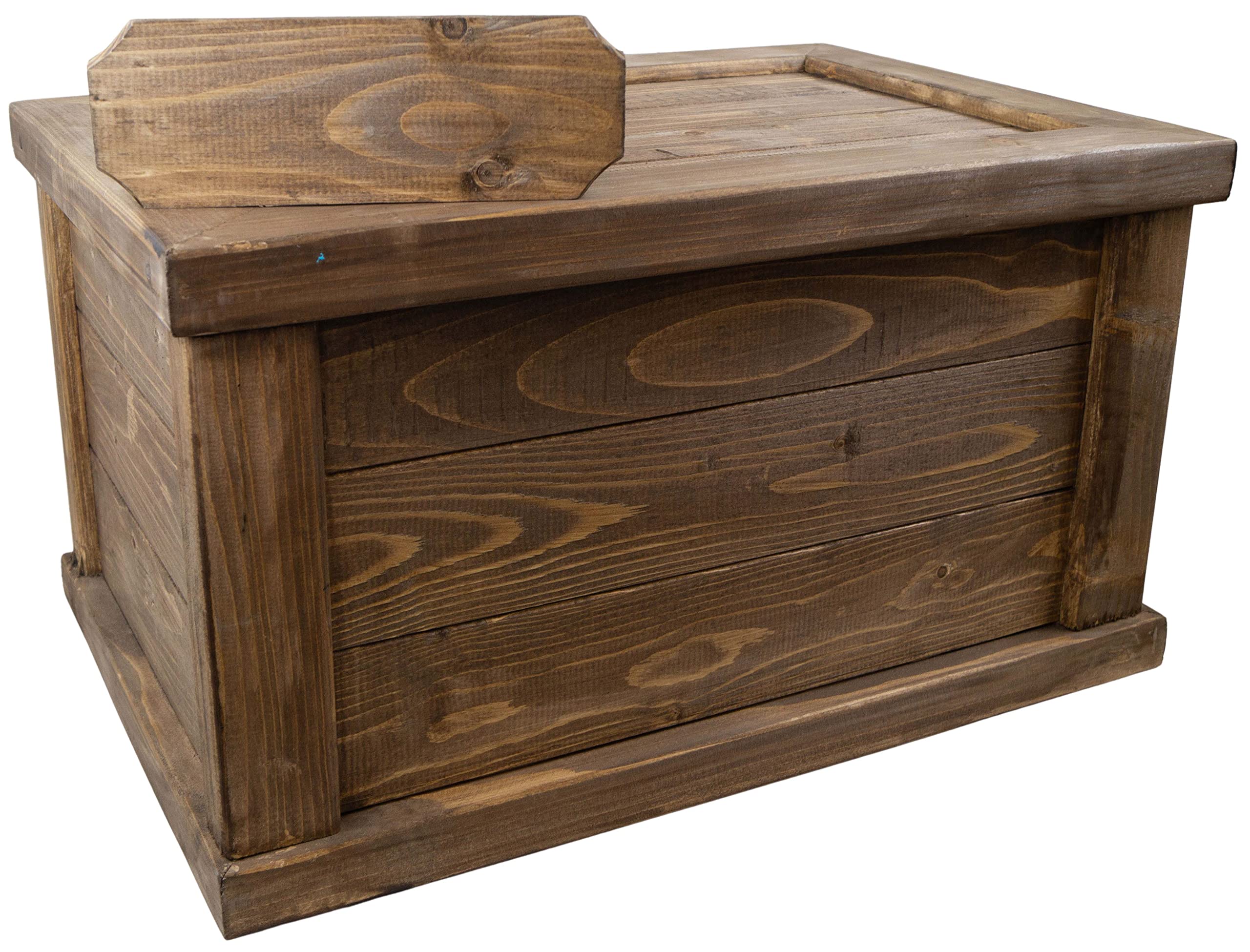 Kistenkolli Altes Land Massive Holztruhe mit Deckel und Schließzylinder Aufbewahrungsbox Hochzeitskiste Holz Truhe groß Maße 60x40x34cm Art: UK (braun)