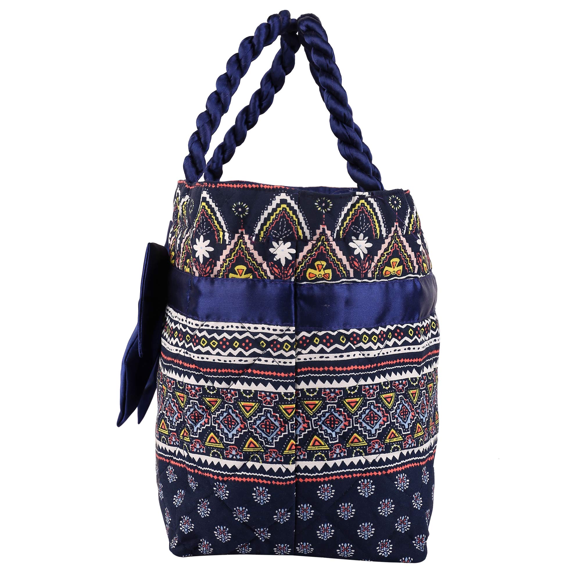 Kuber Industries Bow Design Satin Handbag, Purple - Image 3 thumbnail