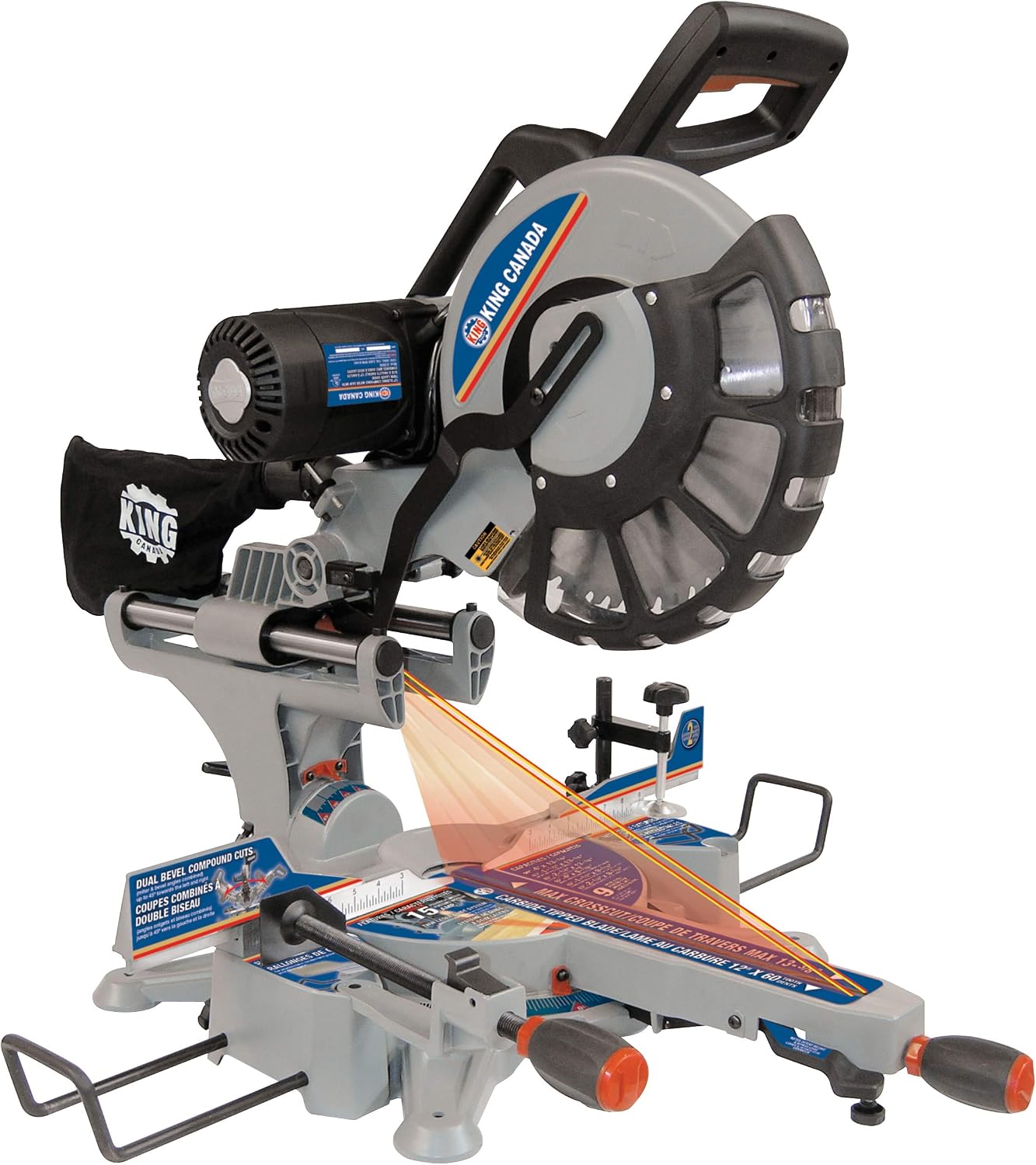 12" 15 Amp Sliding Dual Compound Mitre Saw, with Twin Laser