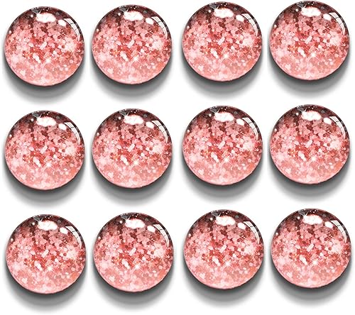 Imanes de cristal rosa con purpurina para taquillaspizarraaccesorios de nevera para decoraciones de niñas, decoraciones redondas lindas Imanes de cristal rosa con purpurina para taquillaspizarraaccesorios de nevera para decoraciones de niñas, decoraciones redondas lindas