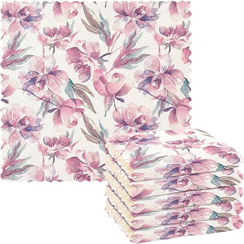 Miniatura 1 de linqin Peonies Set of 6 Quick Dry Kitchen Towels and Dishcloths Sets Microfiber Decor Quality Kitchen Tea Towels Reusable for Countertop Oven