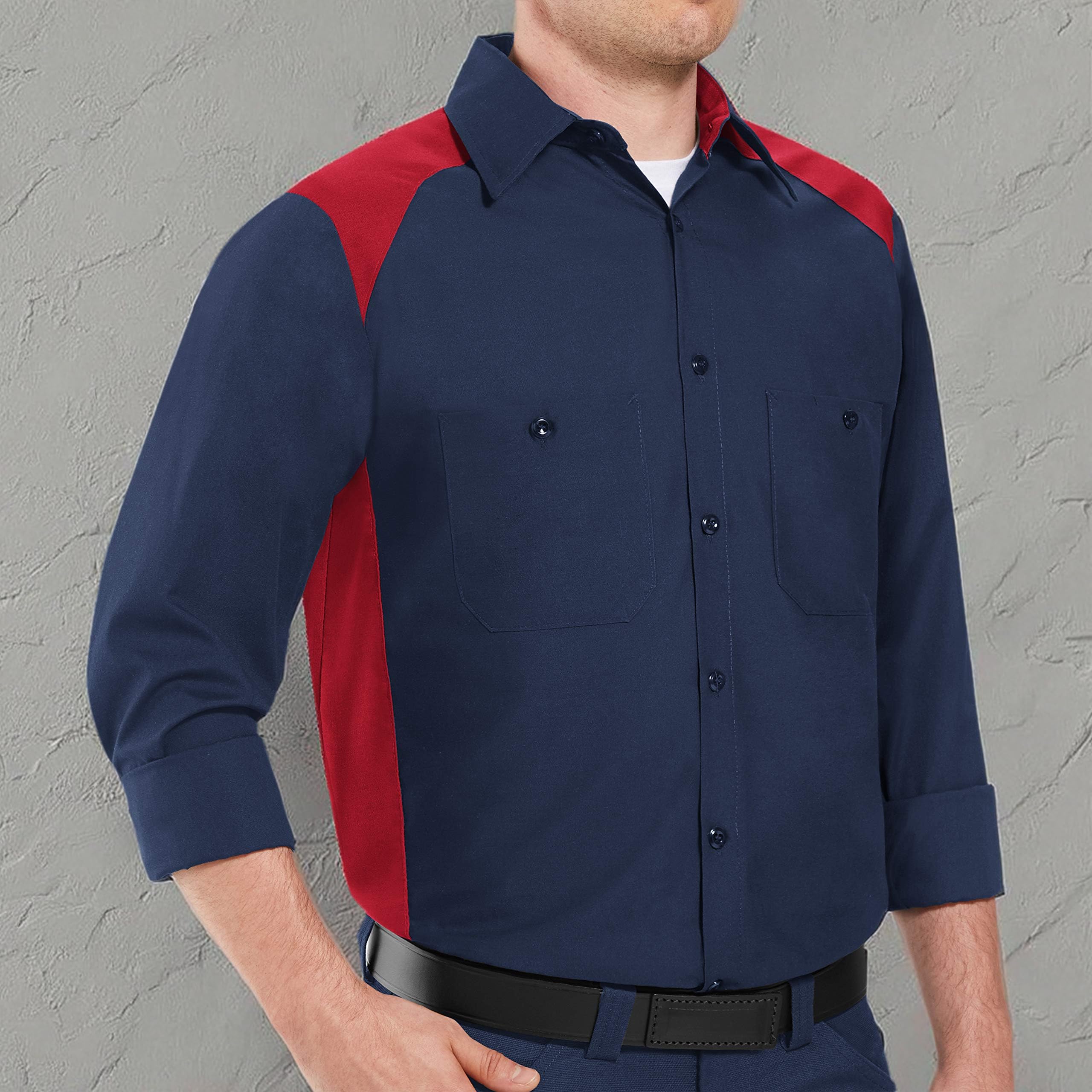 Red Kap Herren Stain Resistant Motorsports Shirt, Long Sleeve Button-Down Hemd (1er Pack)