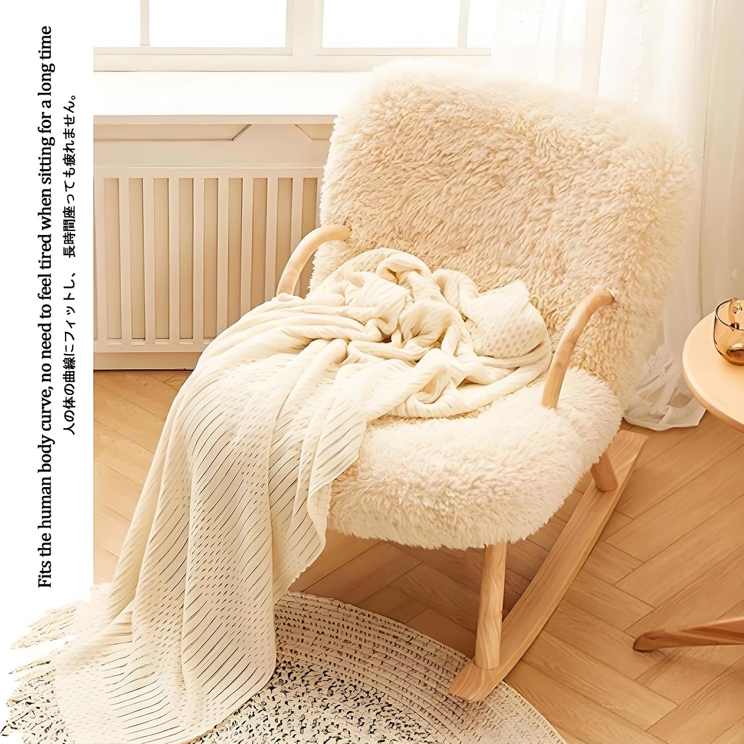 Rocking Chair - Upholstered Glider Rocker with Padded Cushion and Adjustable Backrest - Modern Lounge Chair for Nursery, Living Room, Bedroom, and Balcony