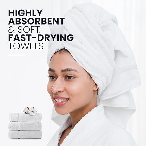 Miniatura 3 de belem Económicas 36 toallas de baño grandes blancas a granel (27 x 54)  3 docenas de toallas de baño baratas al por mayor  Peso ligero  Secado