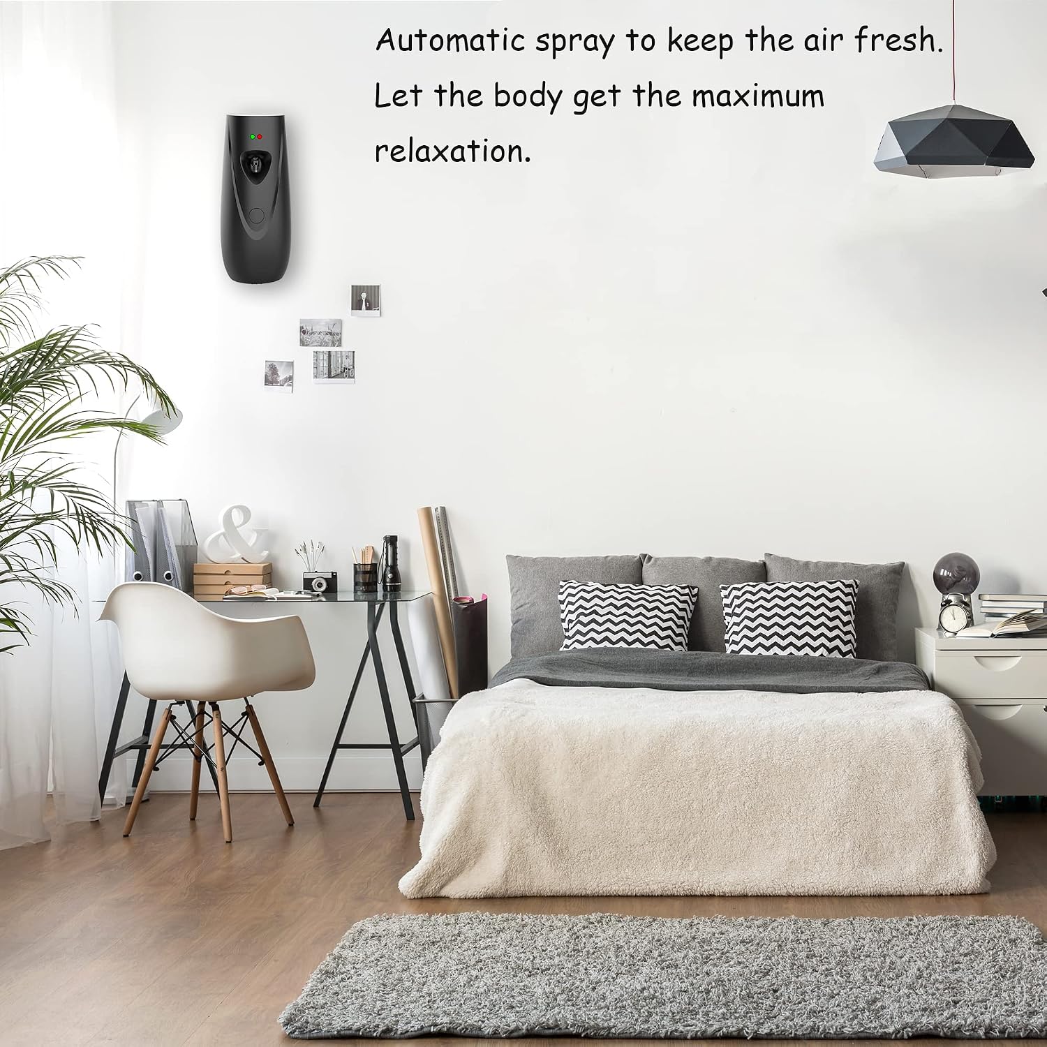 Automatic Air Freshener Dispenser, Wall Mounted/Standing Air Freshener Spray Dispenser, Aerosol Fragrance Dispenser is Suitable for Hotel, Bedroom, Bathroom,Office, Commercial Place(White-03)