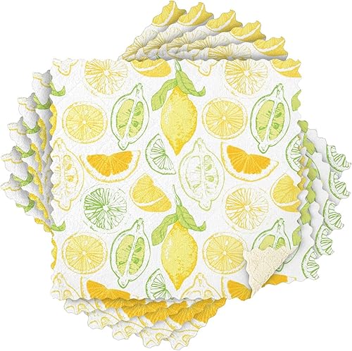 Miniatura 8 de Amarillo Blanco Sketch Oro Limón Toallas de cocina Estilo Paños de cocina Toallas de cocina Terry Paño Toallas de cocina Hogar y Mano Toallas de