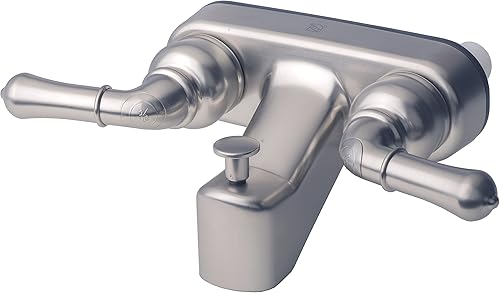 3210BN RV/Motorhome Reemplazo No Metálico Dos Manijas Grifo de Ducha Desviador de Válvula de Grifo de Ducha Acabado de Níquel