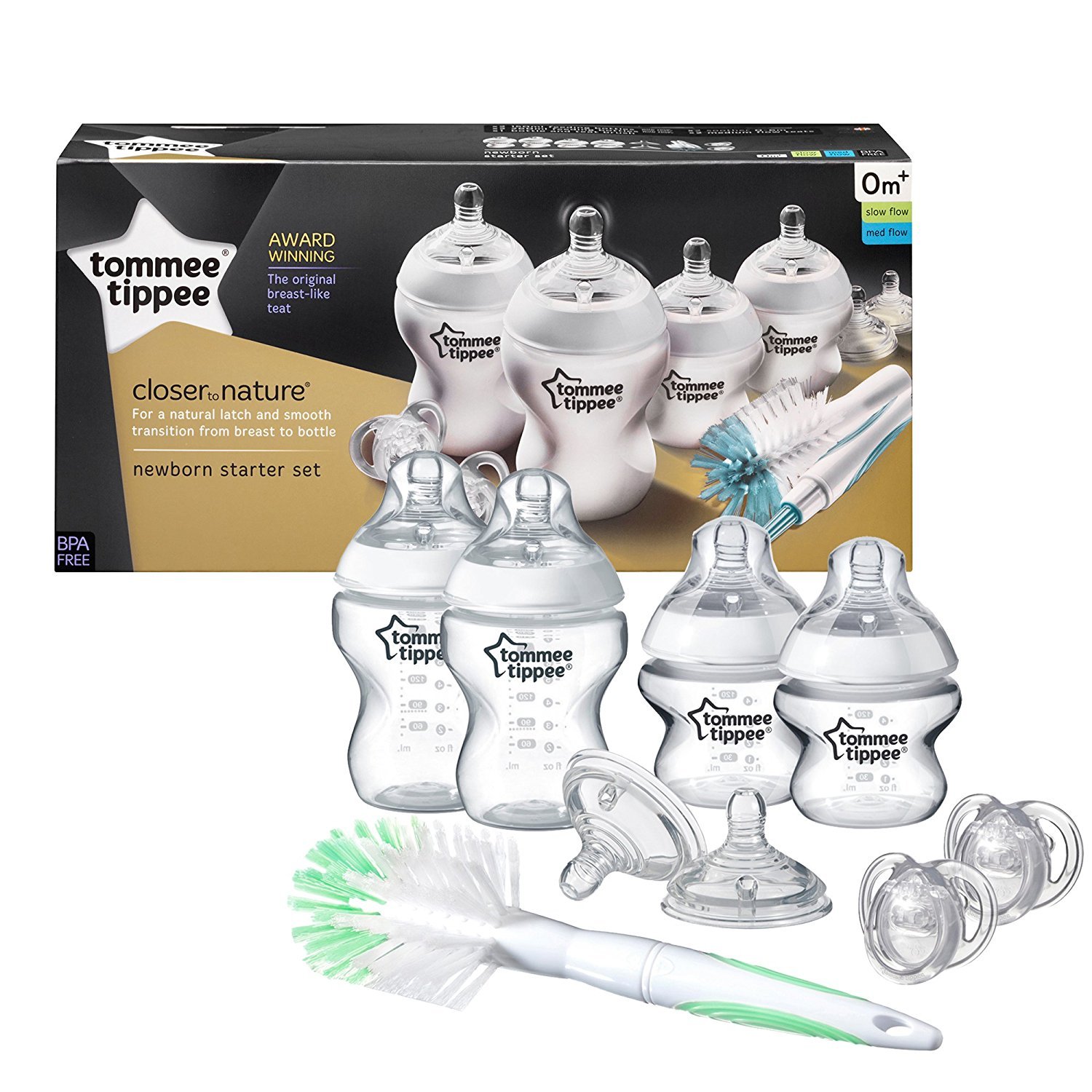 Tommee Tippee Closer to Nature - Kit de biberones, transparente