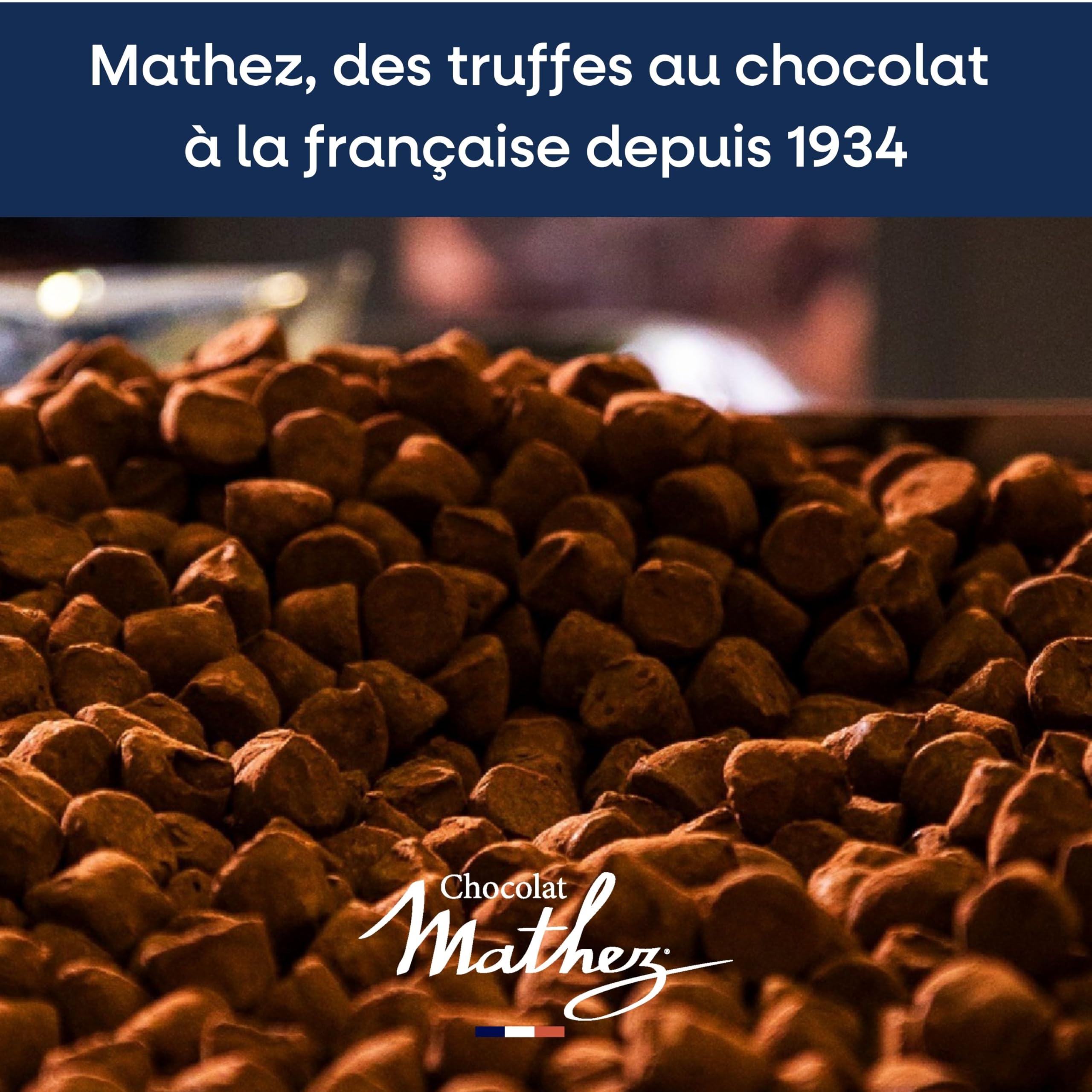 Chocolat Mathez - Calendrier de l'Avent chocolat 2025-24 Truffes aux chocolat - 8 saveurs de truffes chocolatées à découvrir avant Noël - Idée cadeau