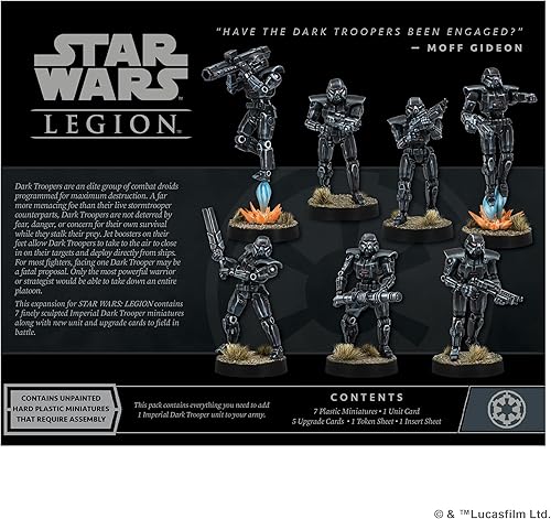 Miniatura 2 de Asmodee Star Wars: Legion Imperial Dark Troopers Unit Expansion - Juego de miniaturas de mesa, juego de estrategia para niños y adultos, mayores de