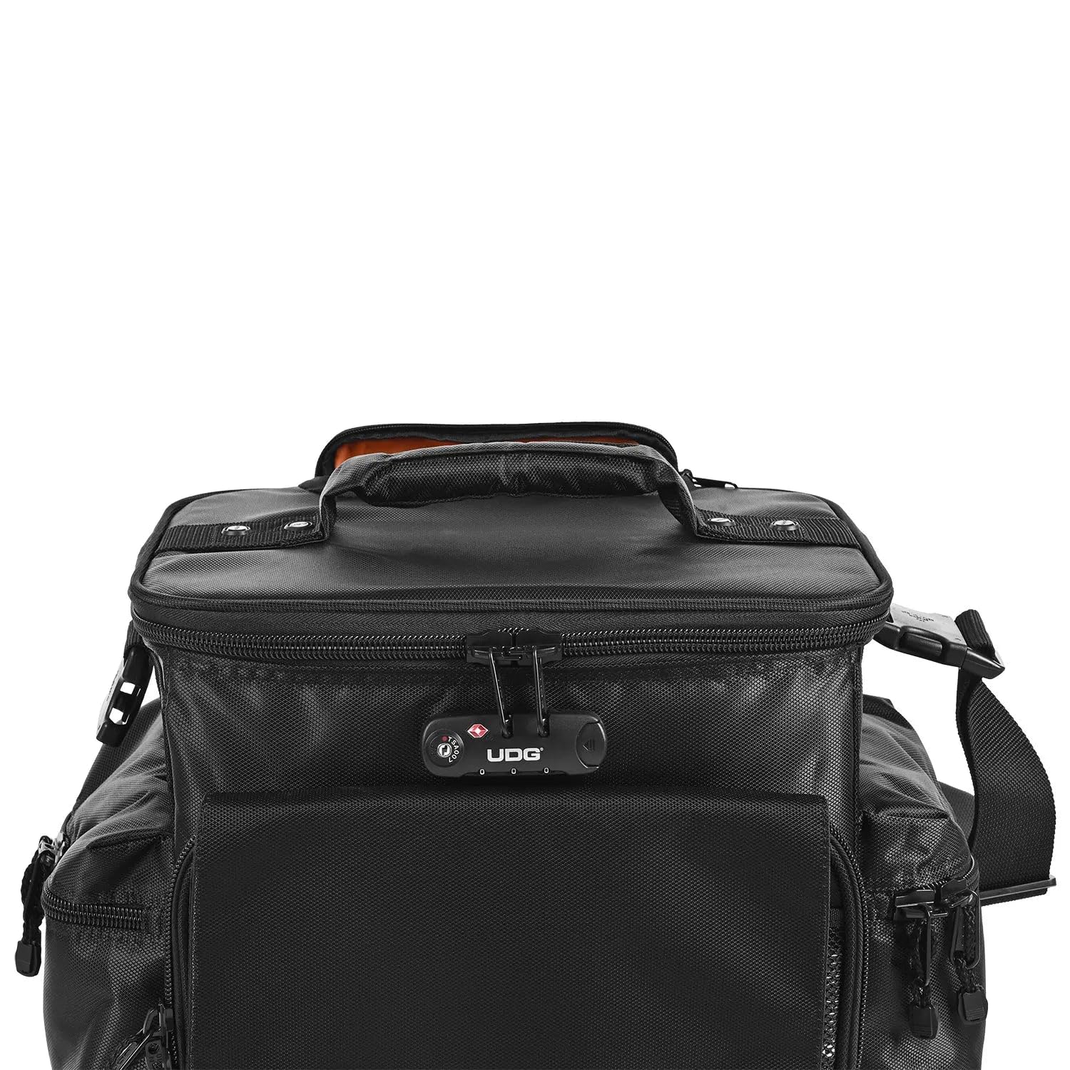 UDG GEAR U9981BL/OR Ultimate Sac Bandoulière À Roulettes Deluxe Noir, intérieur Orange