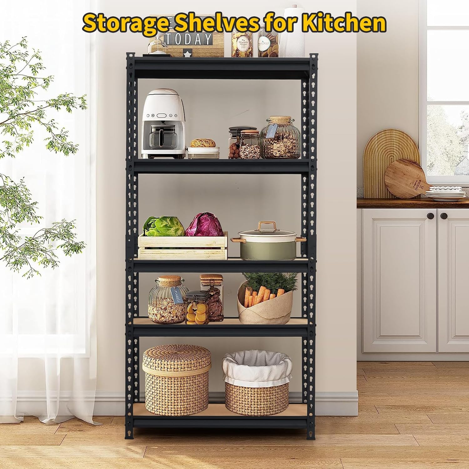 36"x18"x72" Garage Shelving Unit, Heavy Duty Storage Shelves with Adjustable Height, Rust-Resistant Metal Rack for Garage, Basement & Workshop, Easy Assembly