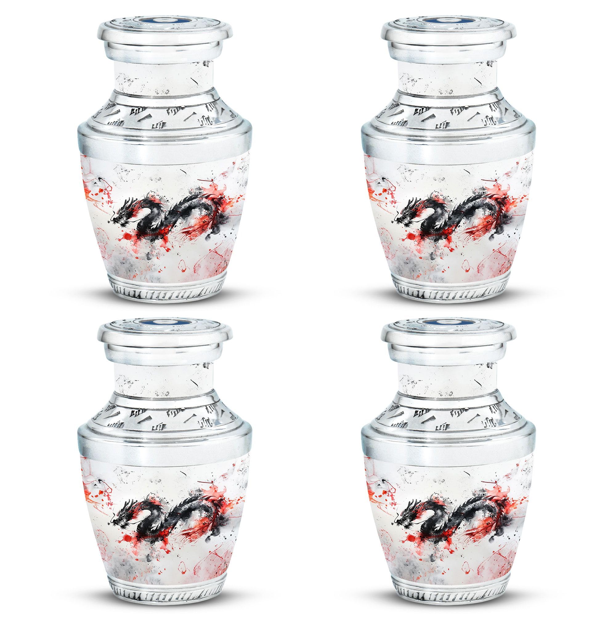 YATHABHISA Dragon Urn, Little Memorial Urn for Love One - Human Ashes Urns - Human Remains - - Small Keepsake Urns for Adult Ashes Women & Men - Pack of 4