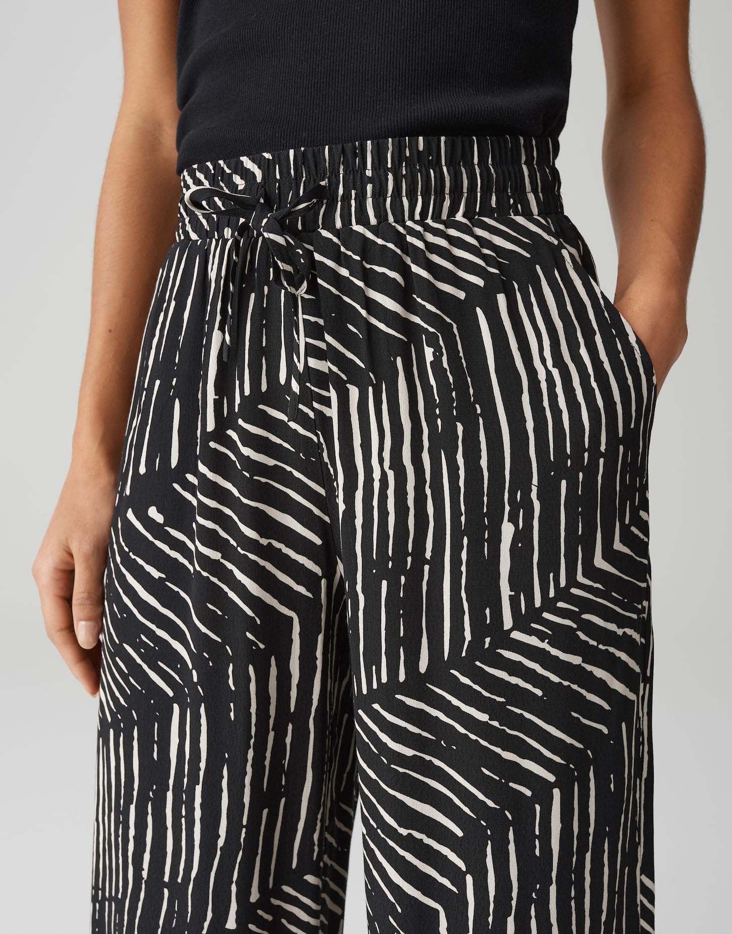 OPUS Damen Wide Leg Pants | MAROU Palm Leaves Wide Leg Pants mit Komfortbund